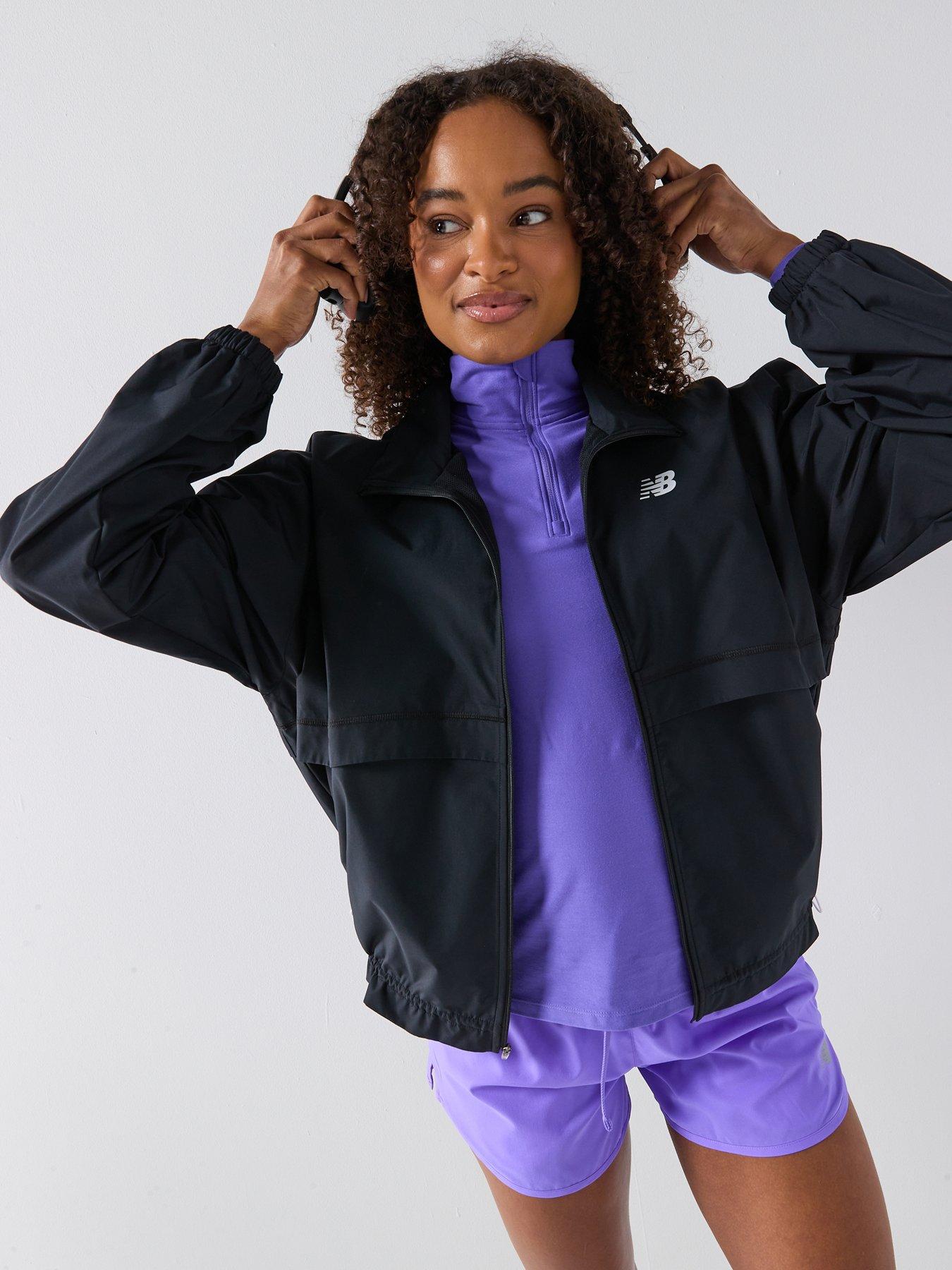 Image 1 of 6 of New Balance Womens Trackside Woven Jacket - Black