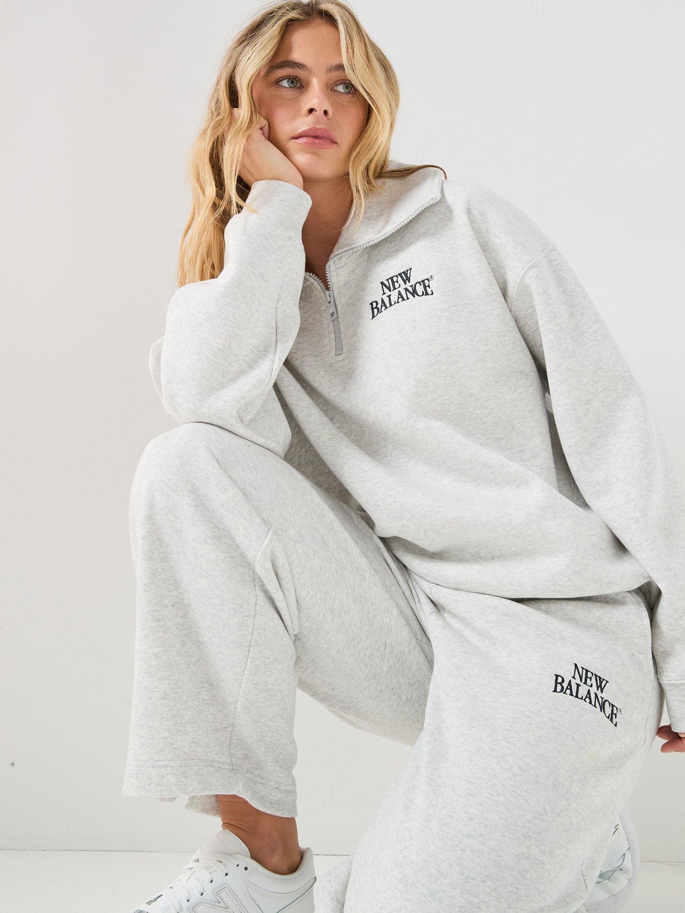 Image 4 of 6 of New Balance Womens Trackside Half Zip Sweatshirt - Grey