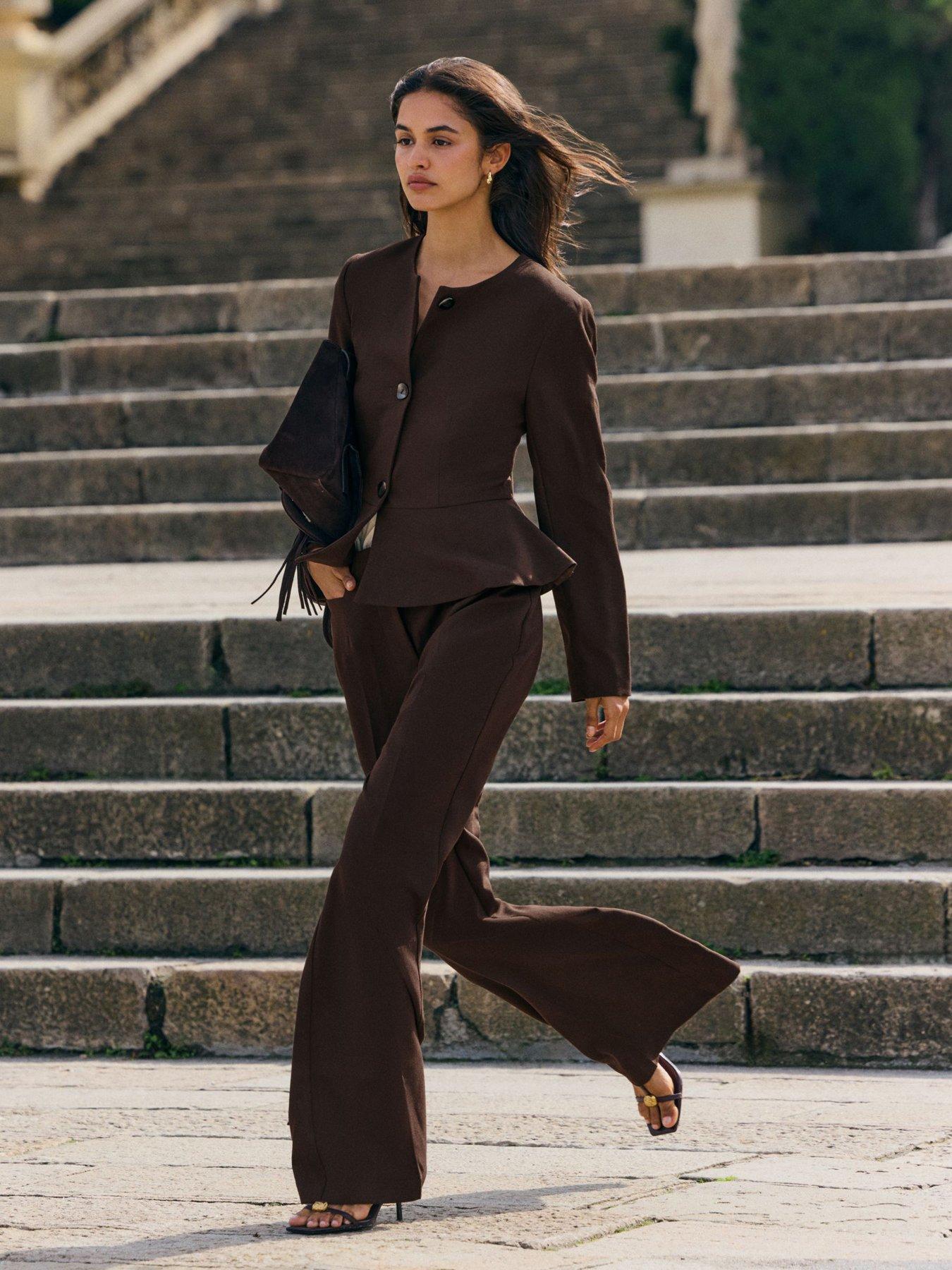Image 3 of 4 of Friends Like These Flare Trouser Choc - Brown