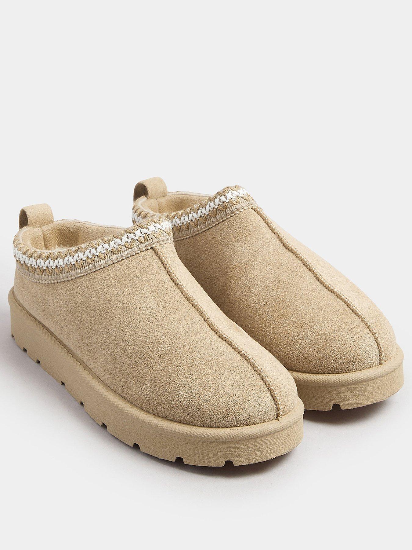  image of long-tall-sally-standard-fit-faux-suede-embroidered-mule-cream