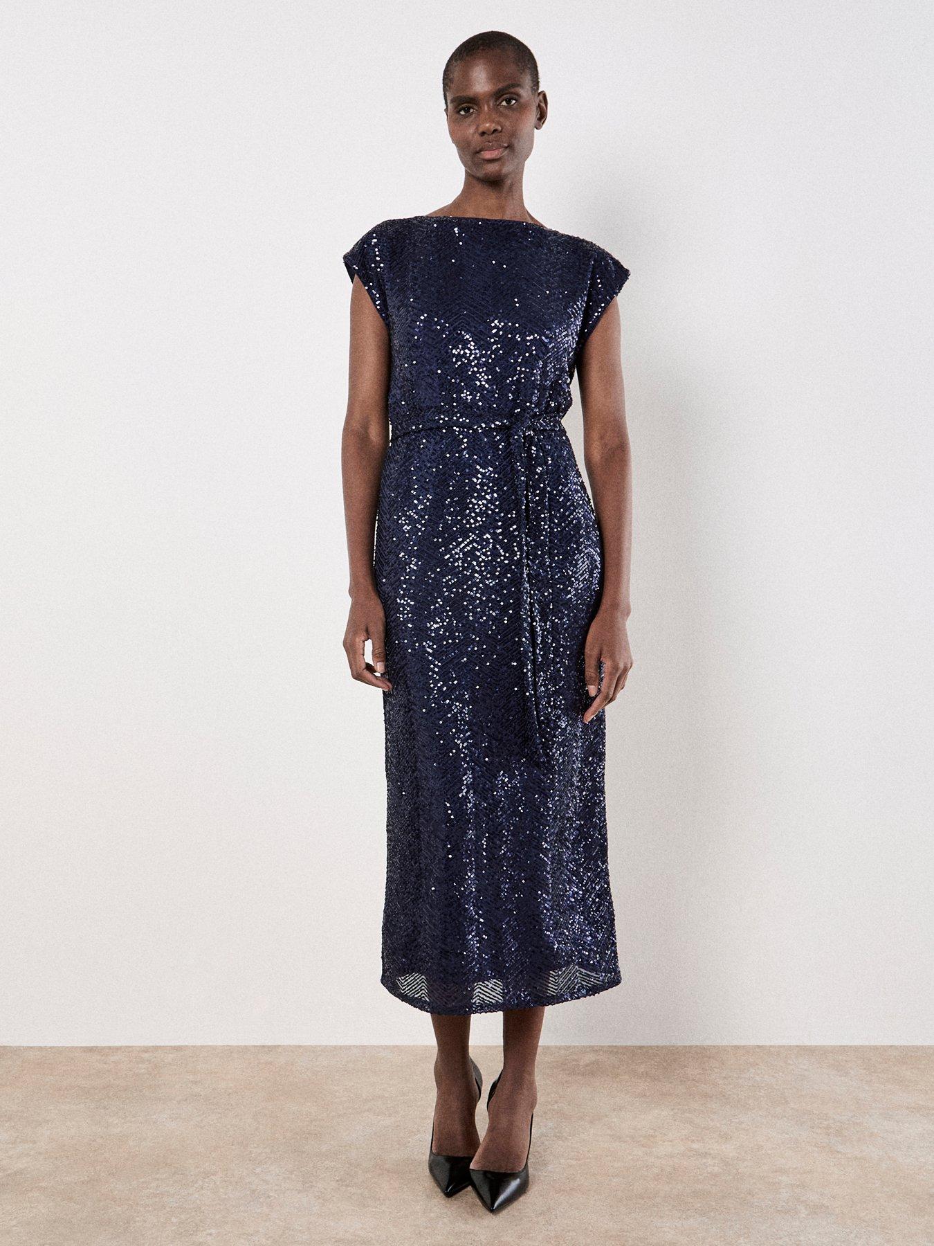 apricot-chevron-sequin-long-dress