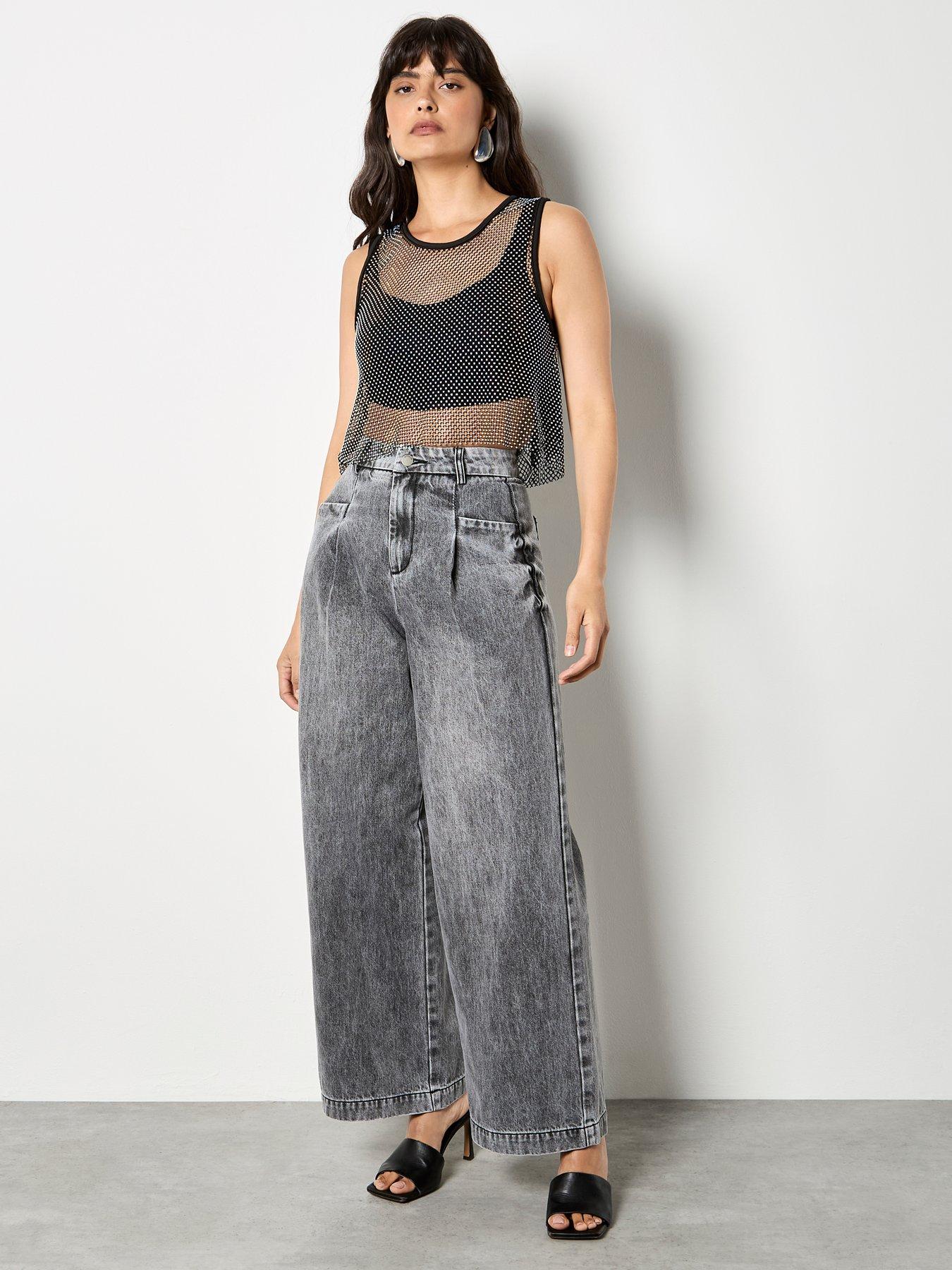  image of apricot-rhinestone-mesh-cropped-vest