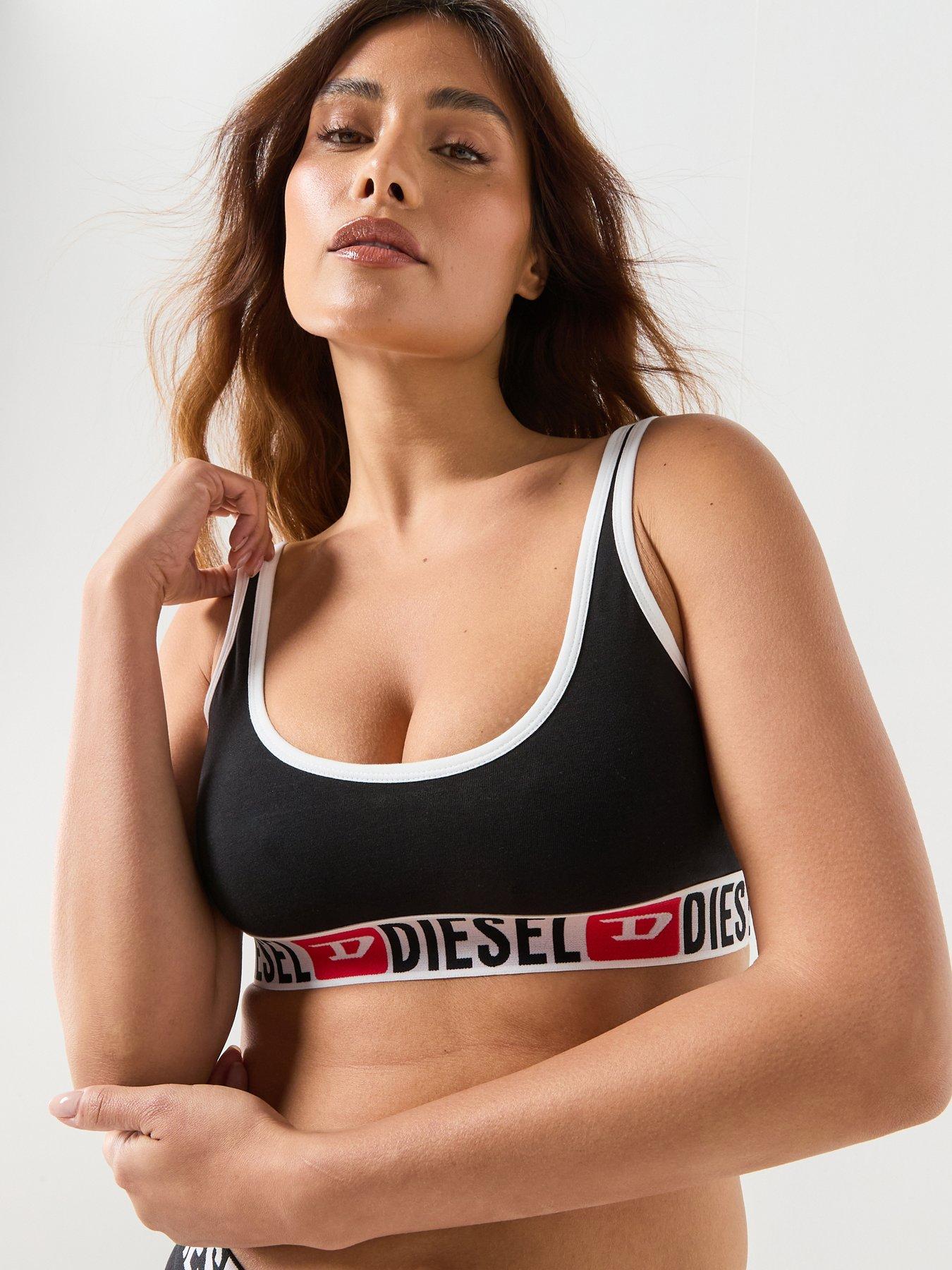  image of diesel-cotton-bralette-black