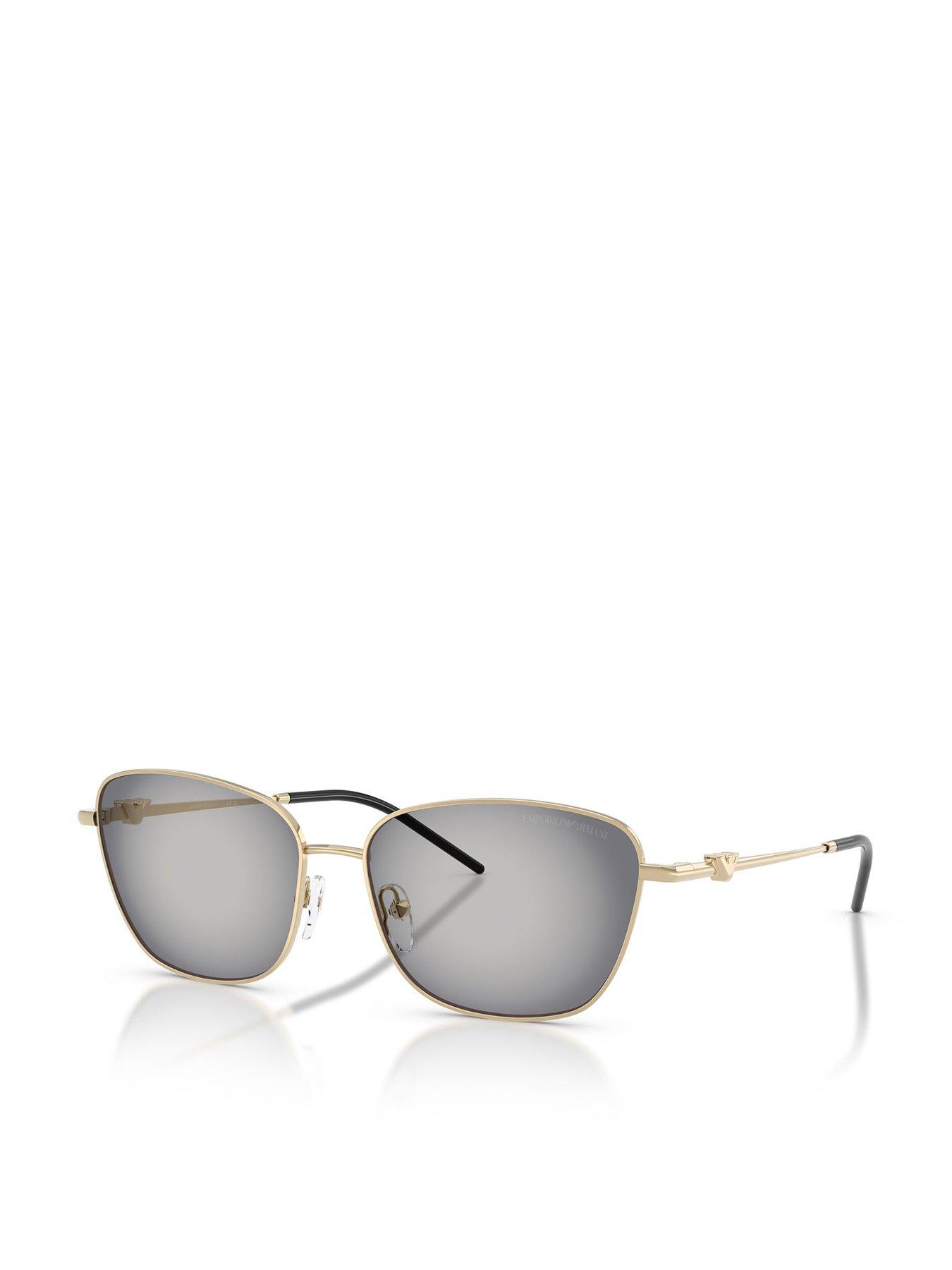 Emporio Armani Irregular Sunglasses- Gold With Mirrored Lens