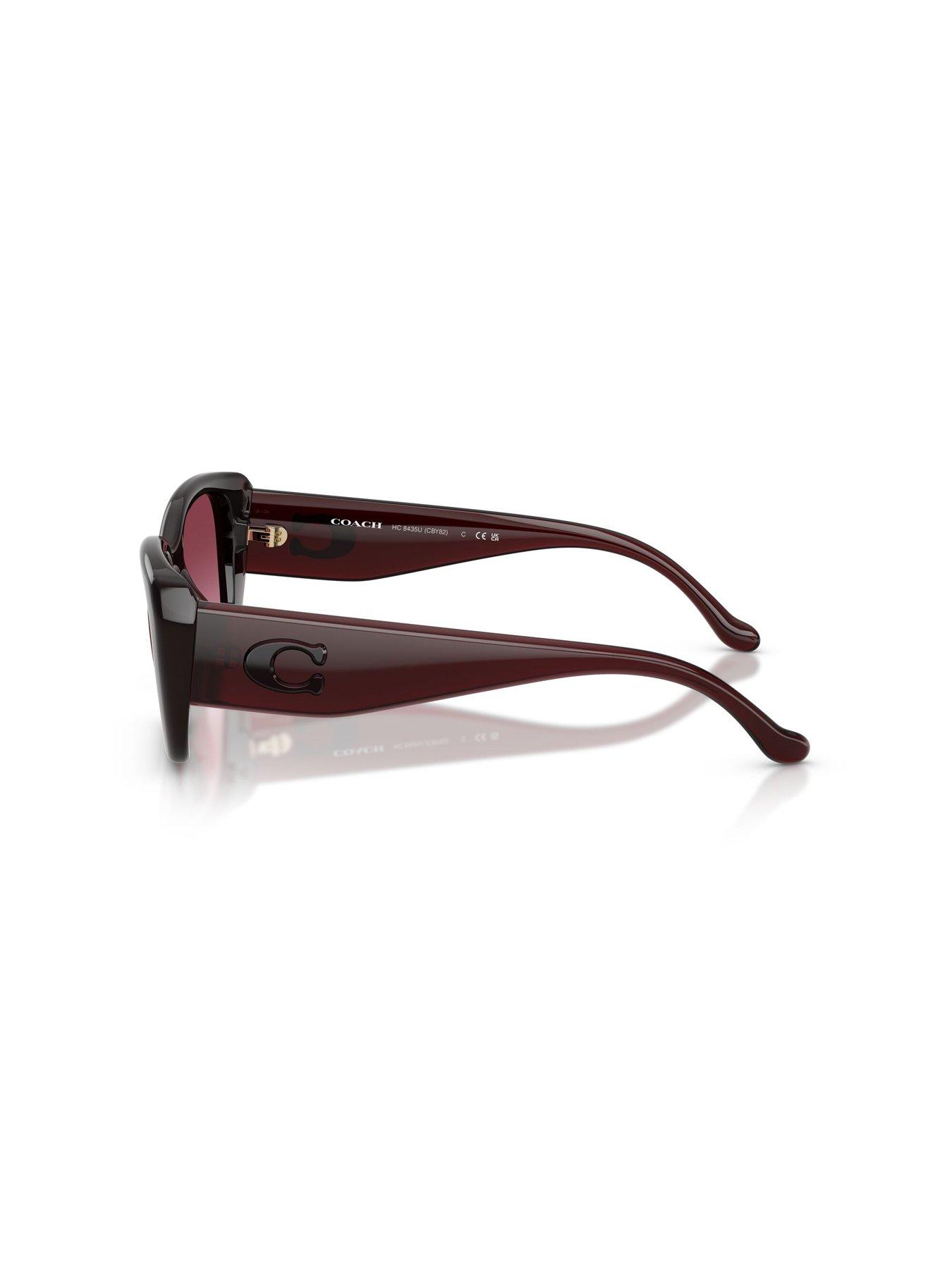 Image 2 of 5 of COACH Shallow Square Sunglasses- Dark Red