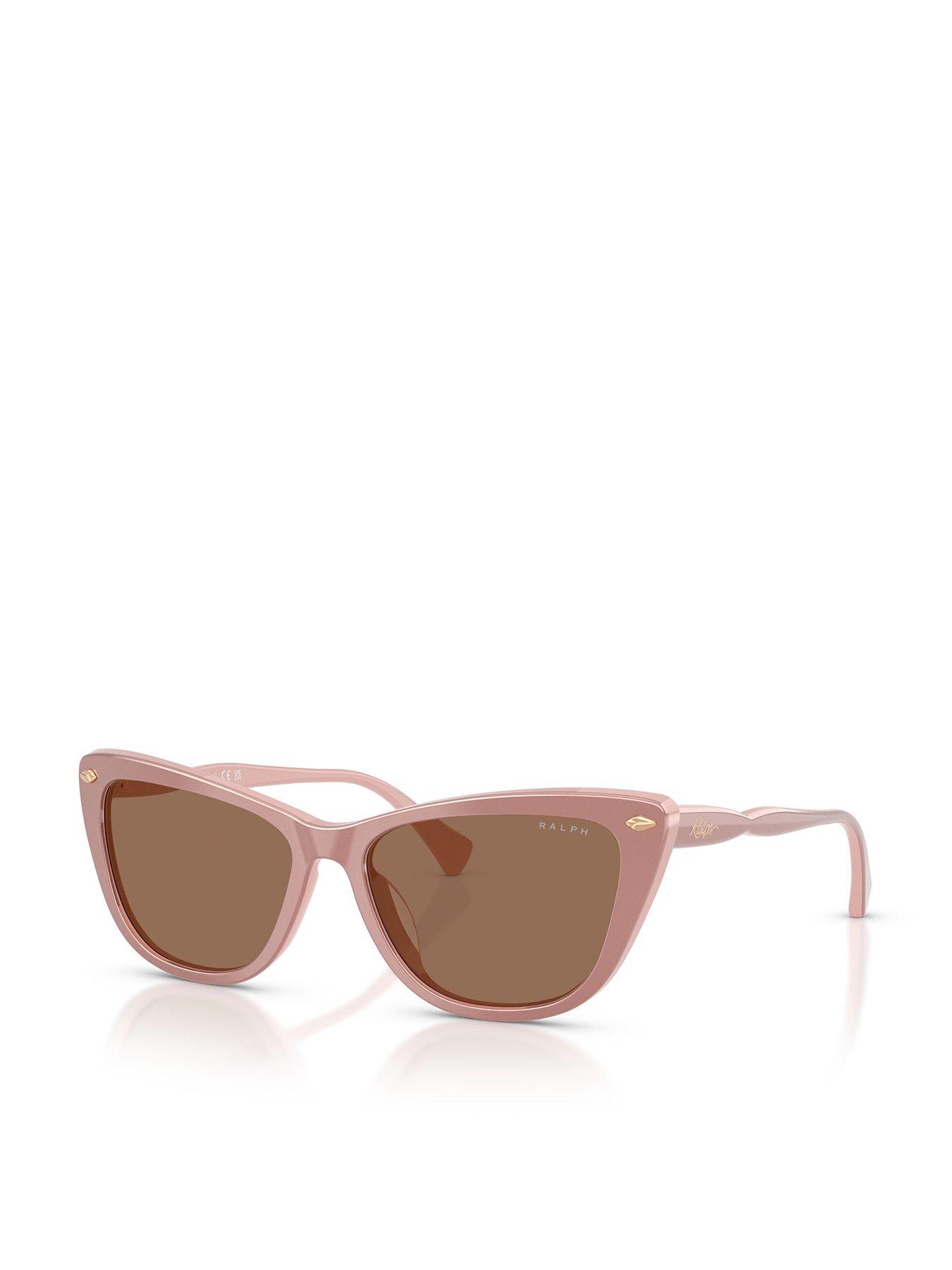  image of ralph-cat-eye-sunglasses--brown-lens-with-pink-frame