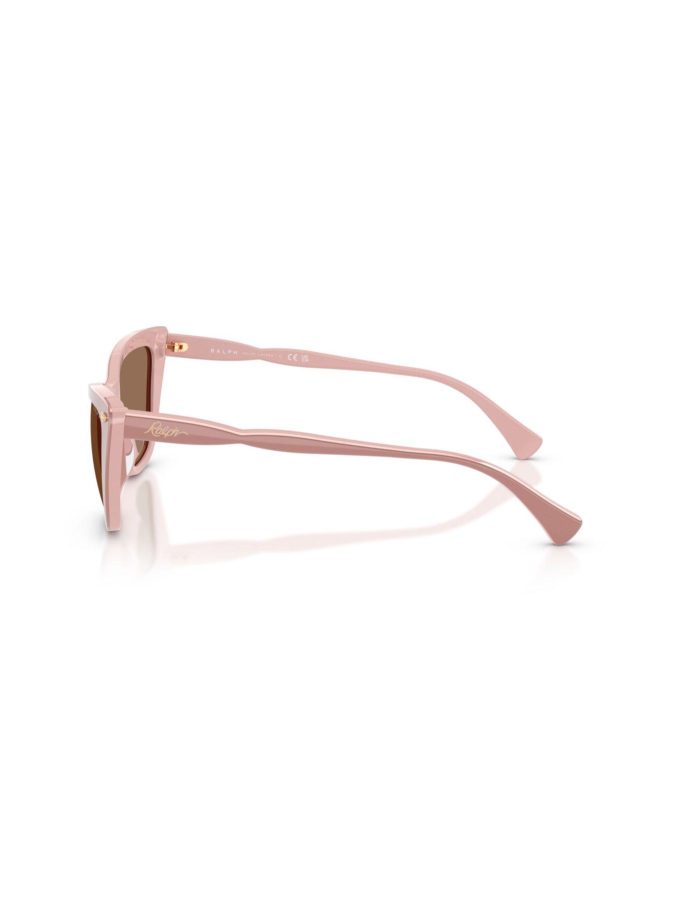  image of ralph-cat-eye-sunglasses--brown-lens-with-pink-frame