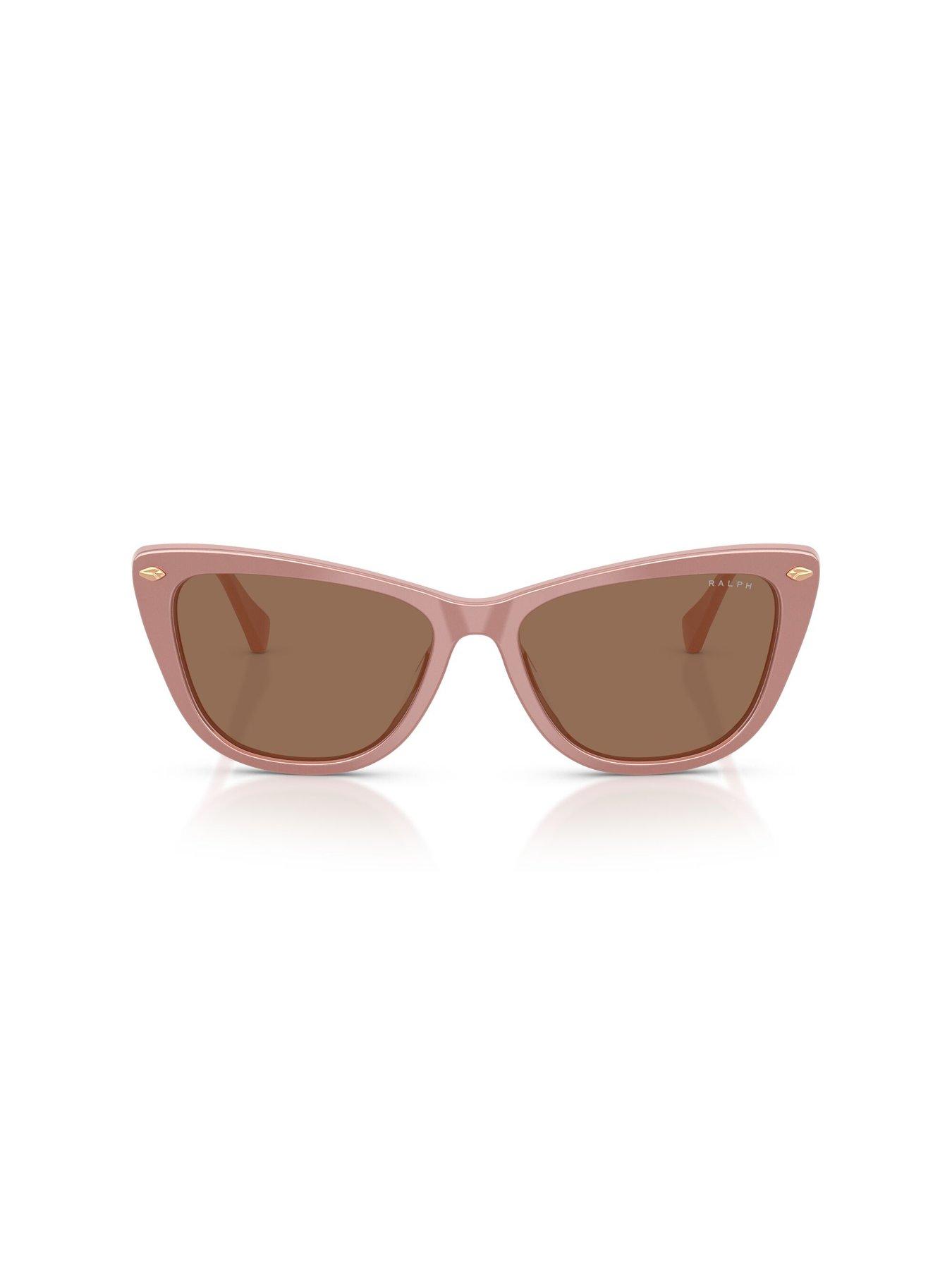  image of ralph-cat-eye-sunglasses--brown-lens-with-pink-frame