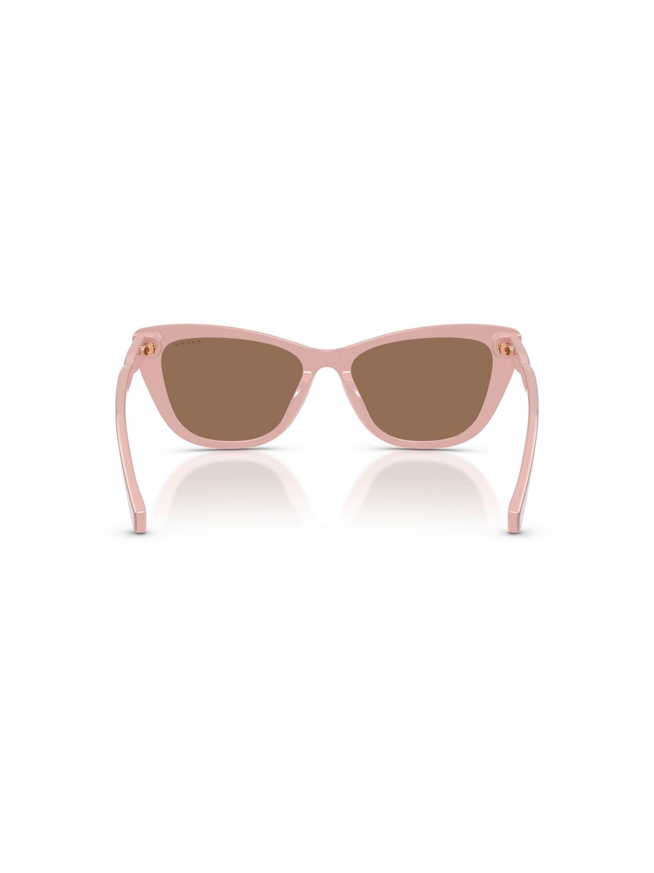Image 4 of 5 of Ralph Cat Eye Sunglasses- Brown Lens With Pink Frame
