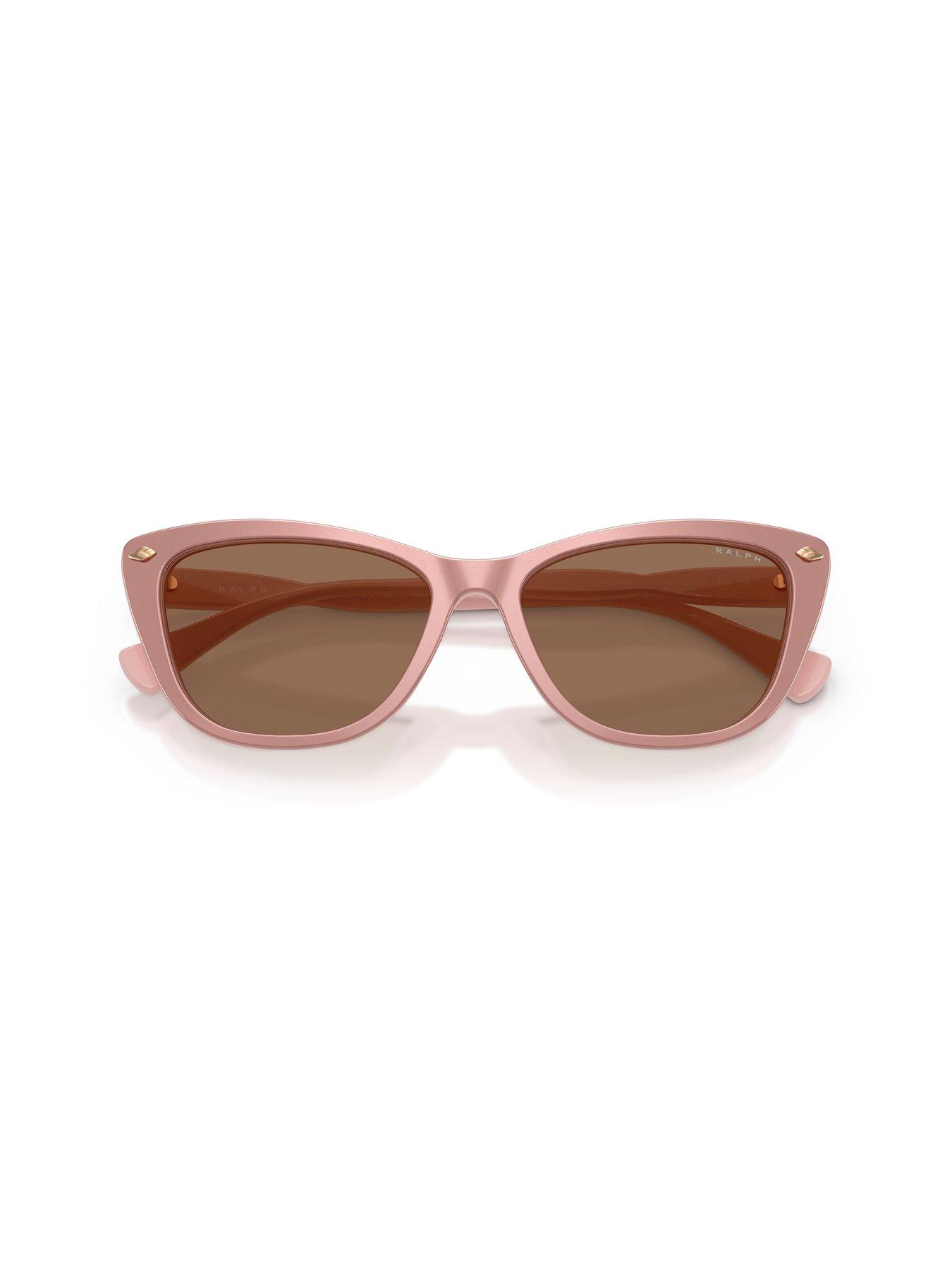 image of ralph-cat-eye-sunglasses--brown-lens-with-pink-frame