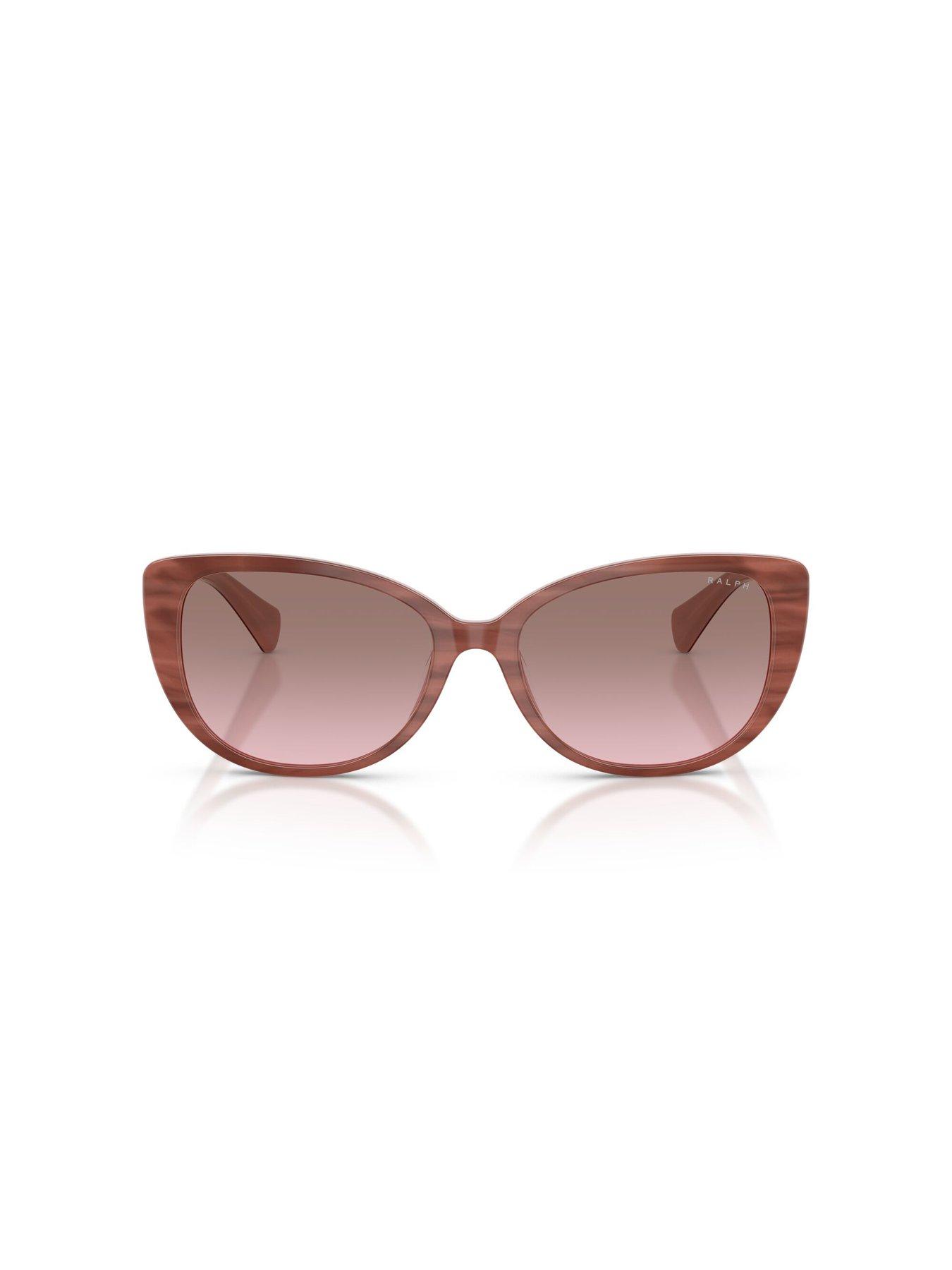  image of ralph-butterfly-sunglasses--redbrown-with-gradient-tint-lens