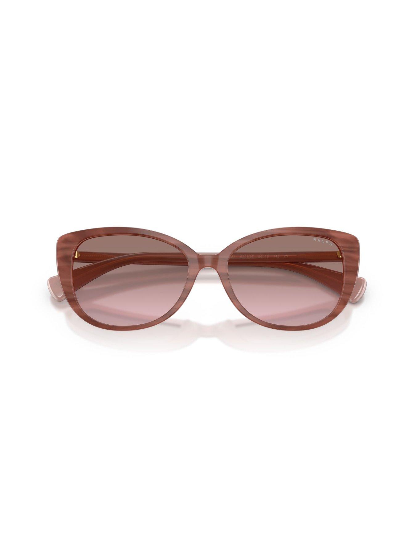  image of ralph-butterfly-sunglasses--redbrown-with-gradient-tint-lens