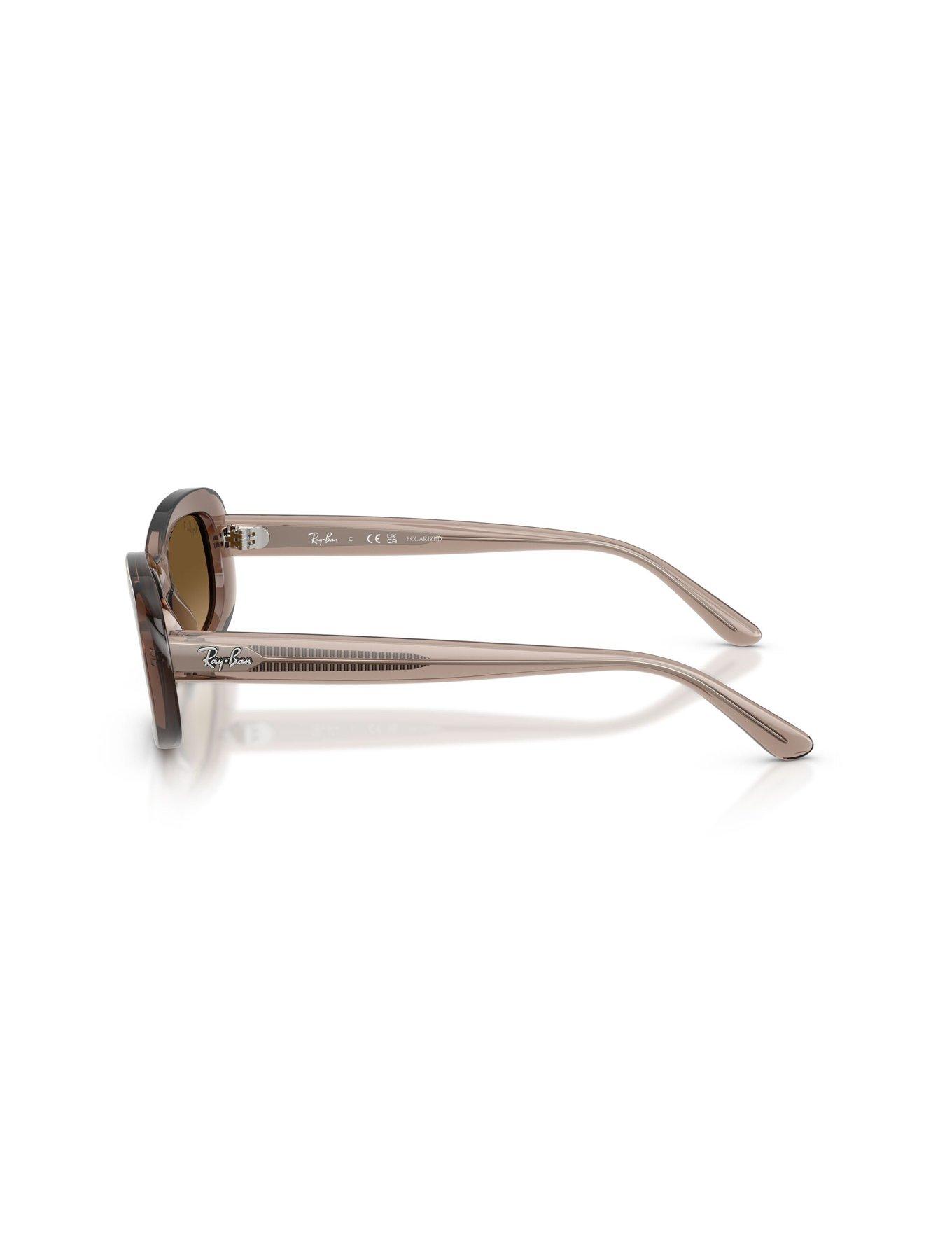 Image 2 of 5 of Ray-Ban Oval Sunglasses- Transparent Beige With Gradient Lens