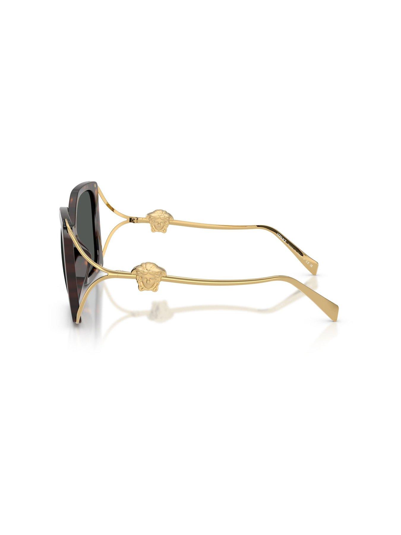 Image 2 of 5 of VERSACE Square Sunglasses With Gold Frame- Dark Havana