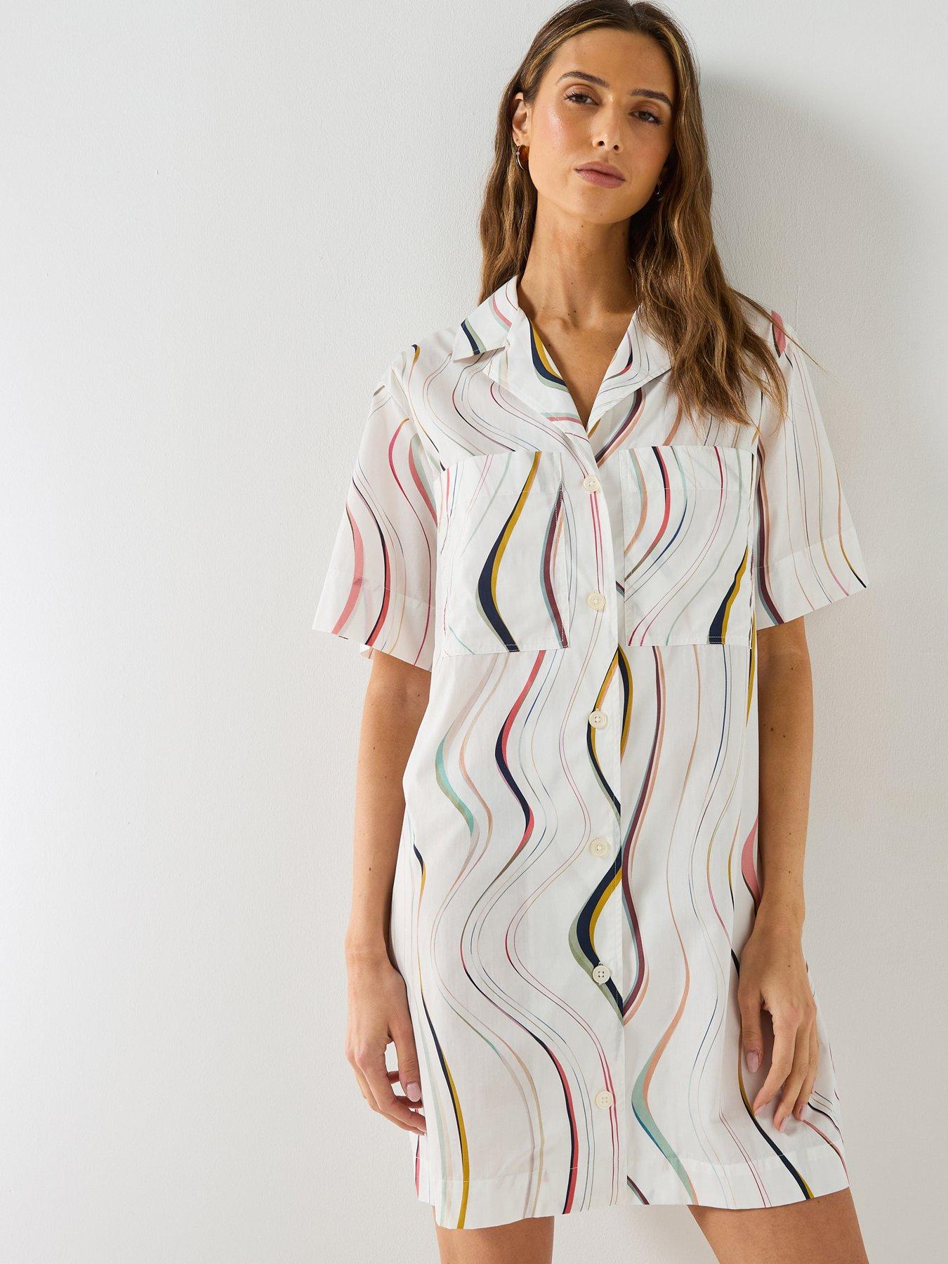 PS PAUL SMITH Womens Swirl Shirt Dress - White