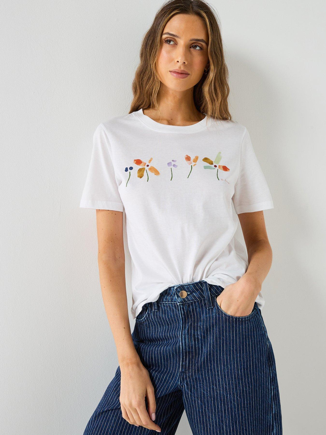 PS PAUL SMITH Womens Mark Making T-Shirt - White