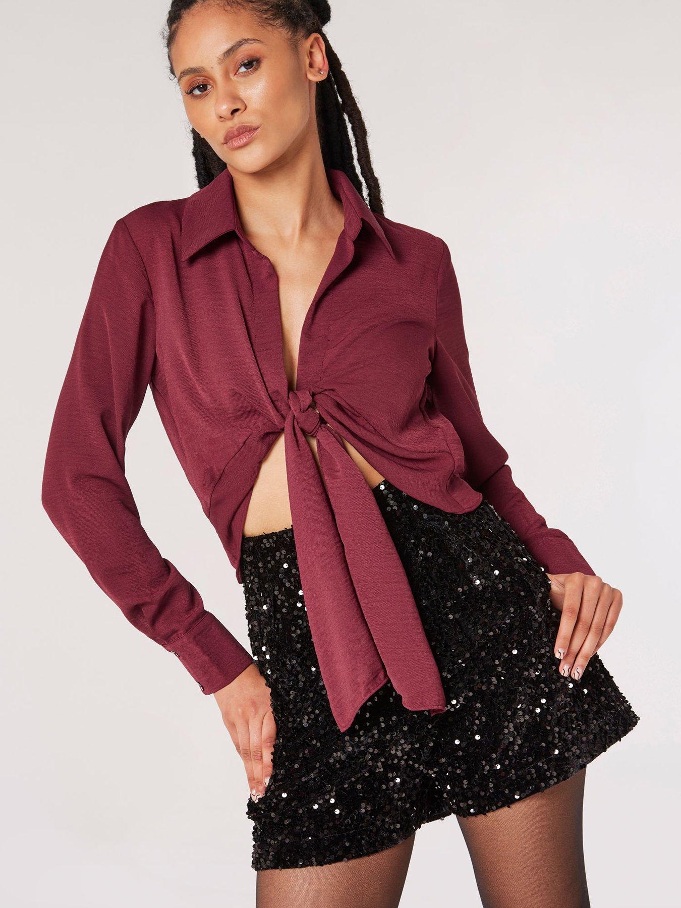 apricot-velvet-sequin-shorts