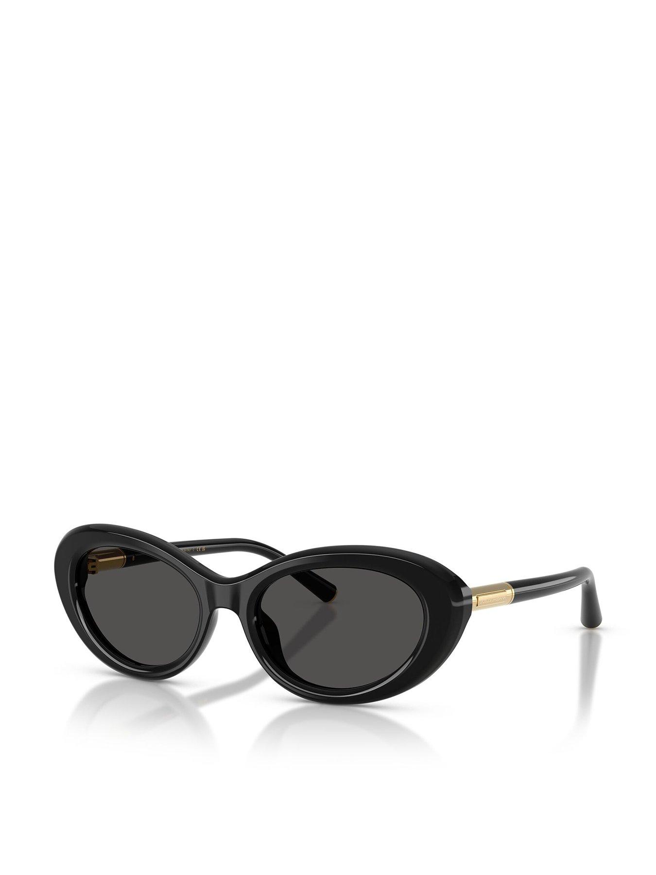  image of dolce-gabbana-oval-sunglasses--black