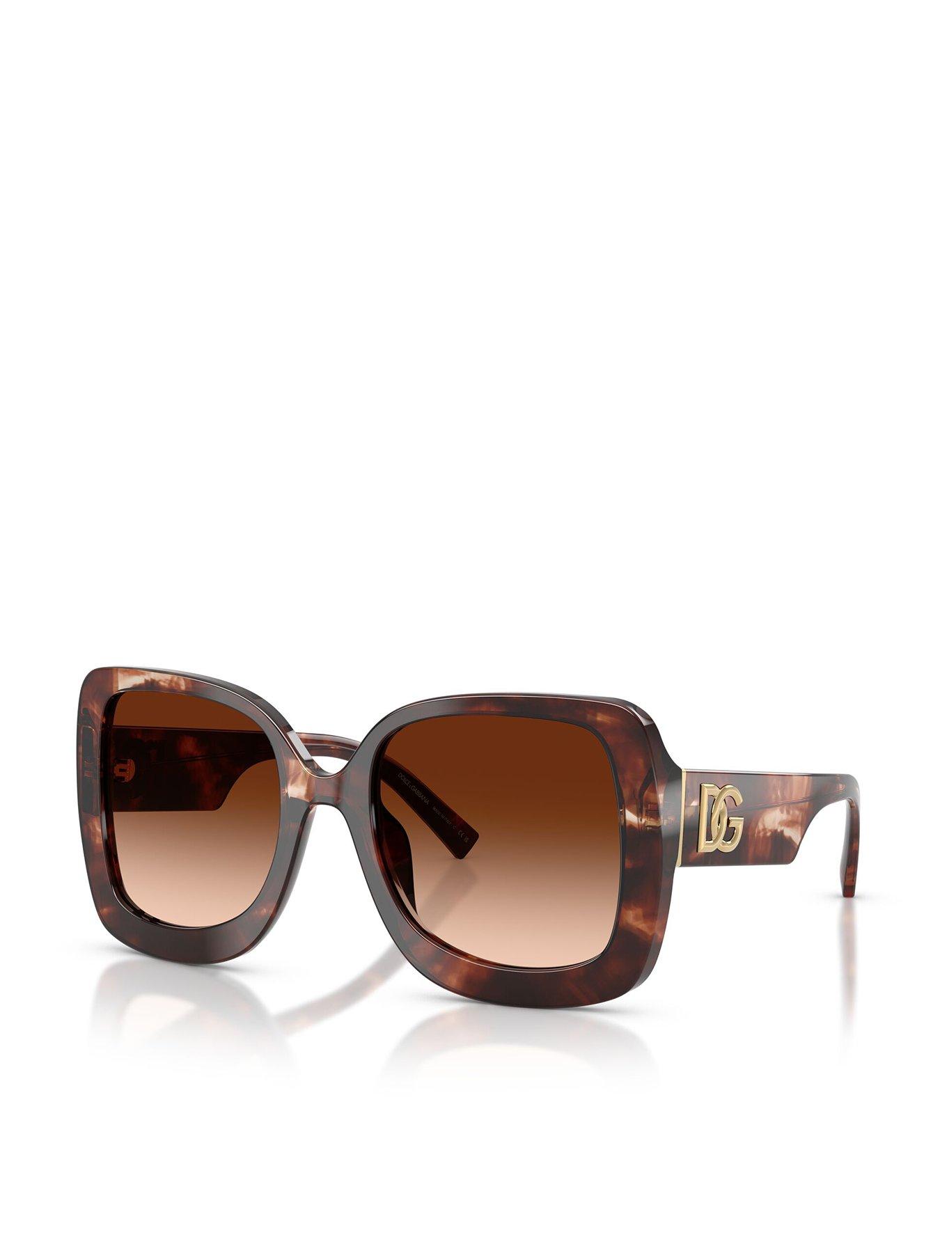  image of dolce-gabbana-square-sunglasses--brown