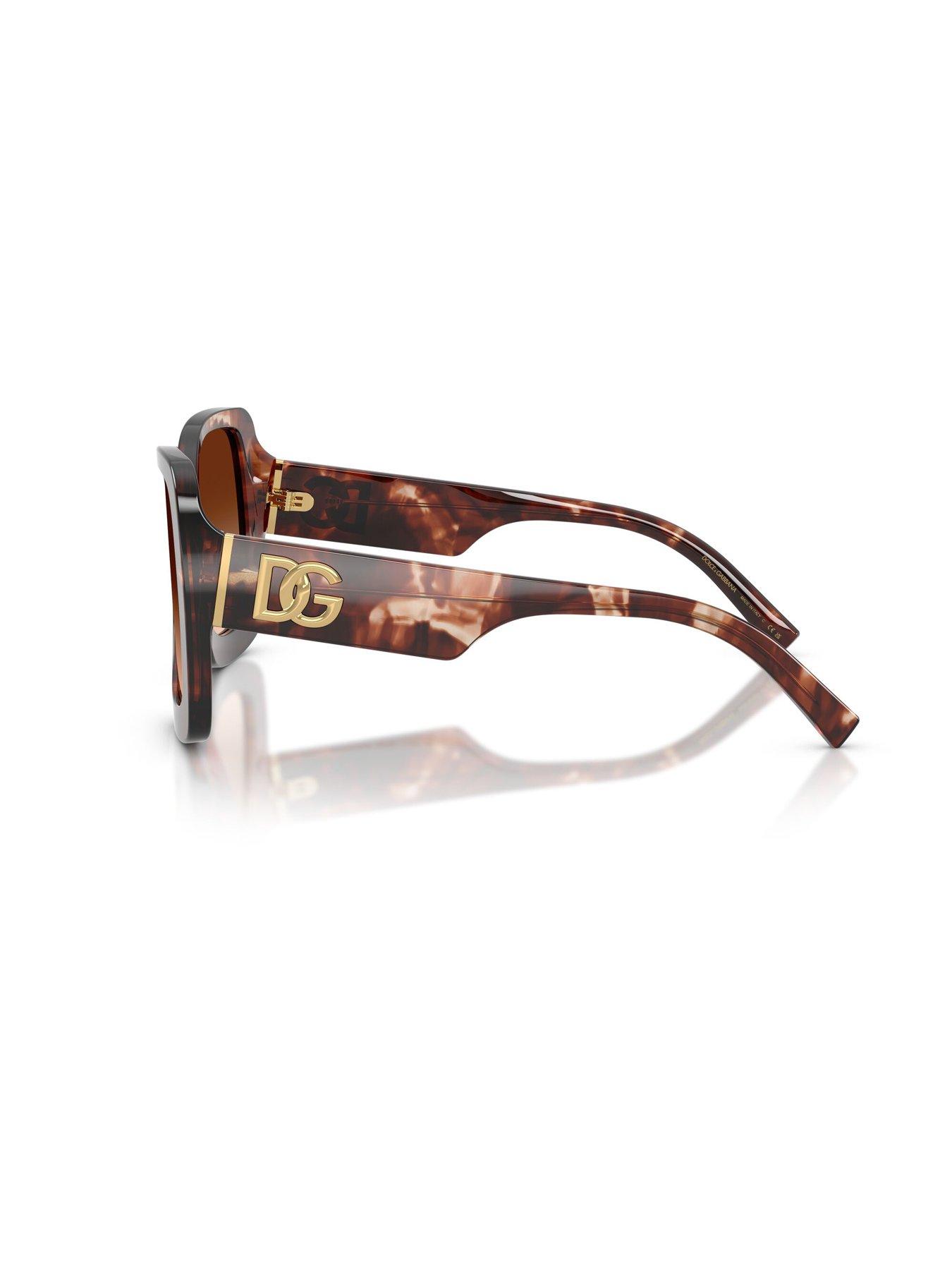  image of dolce-gabbana-square-sunglasses--brown