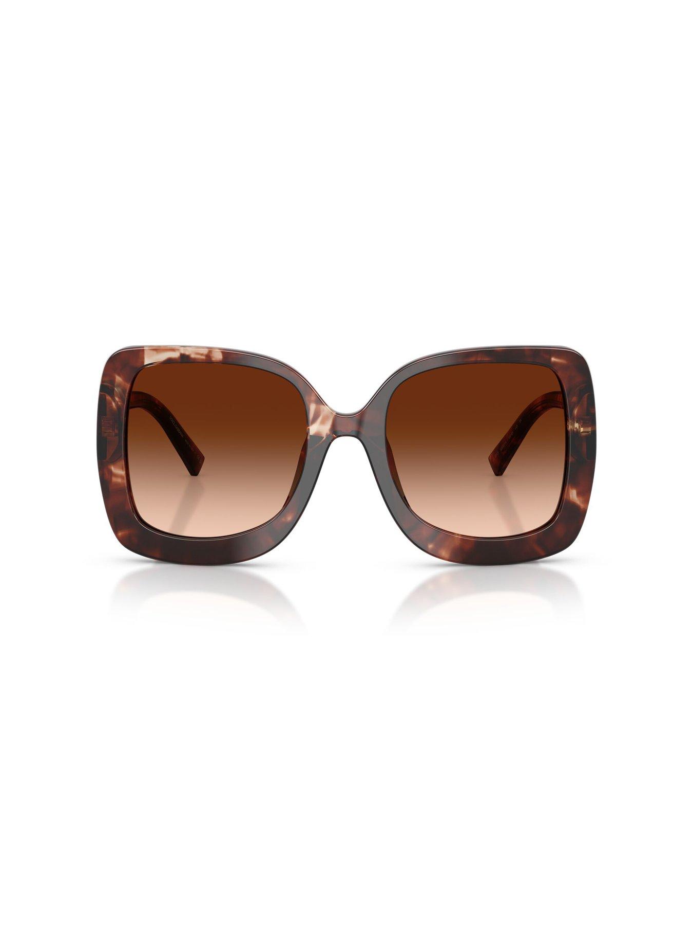  image of dolce-gabbana-square-sunglasses--brown