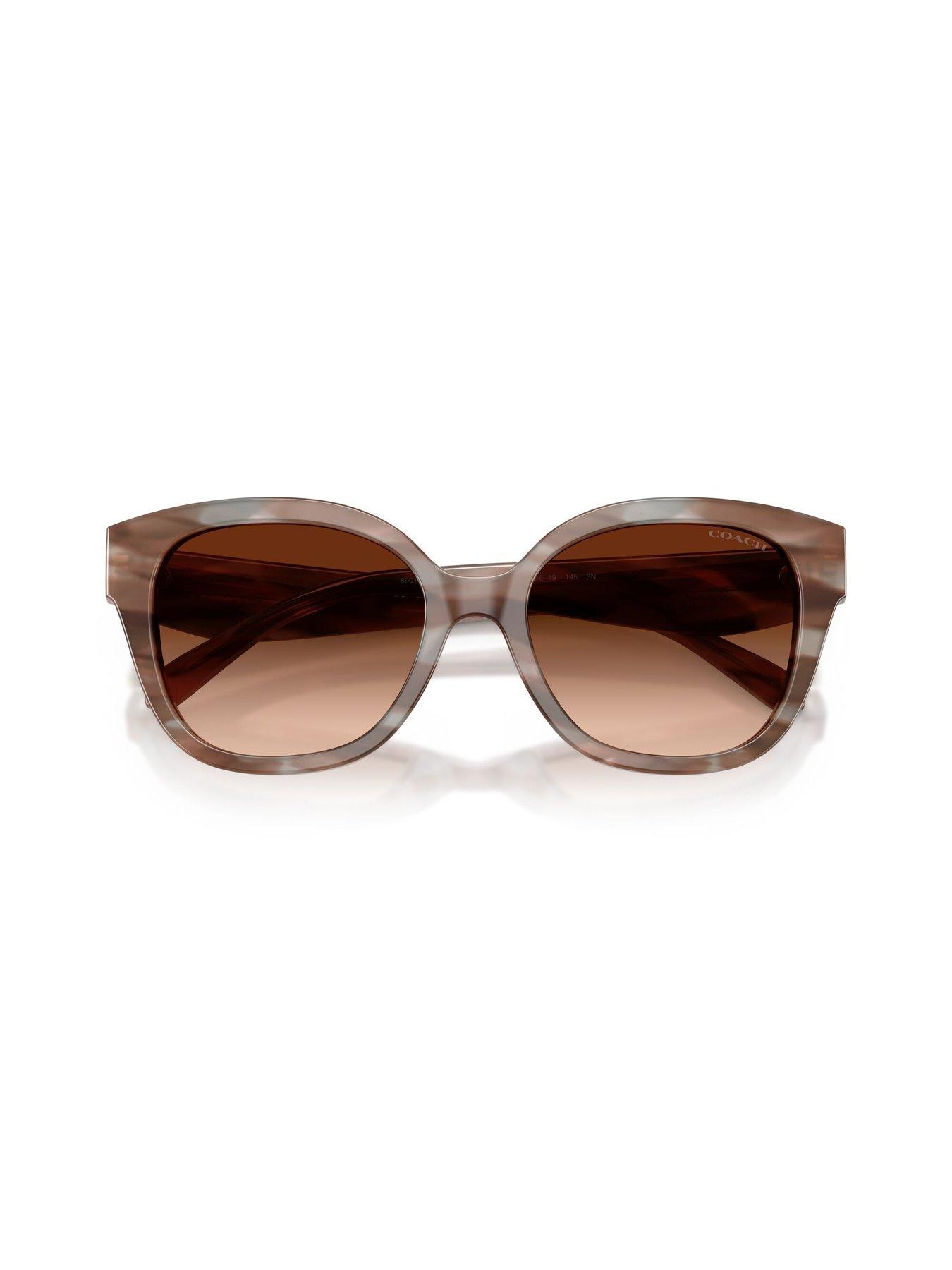 Image 5 of 5 of COACH Square Sunglasses With Thicker Frame- Print