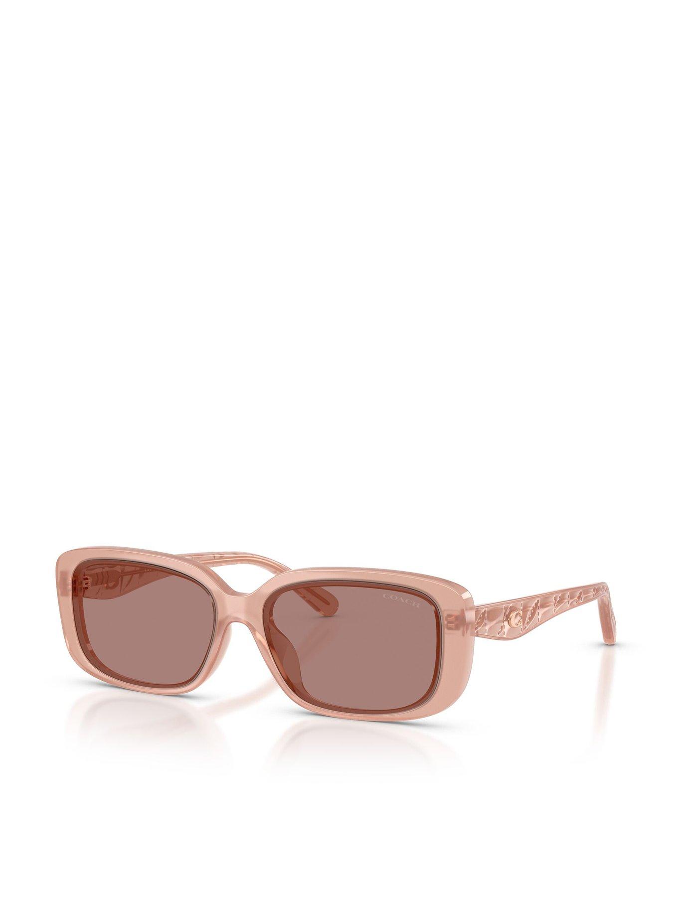  image of coach-shallow-rectangular-sunglasses--light-pink