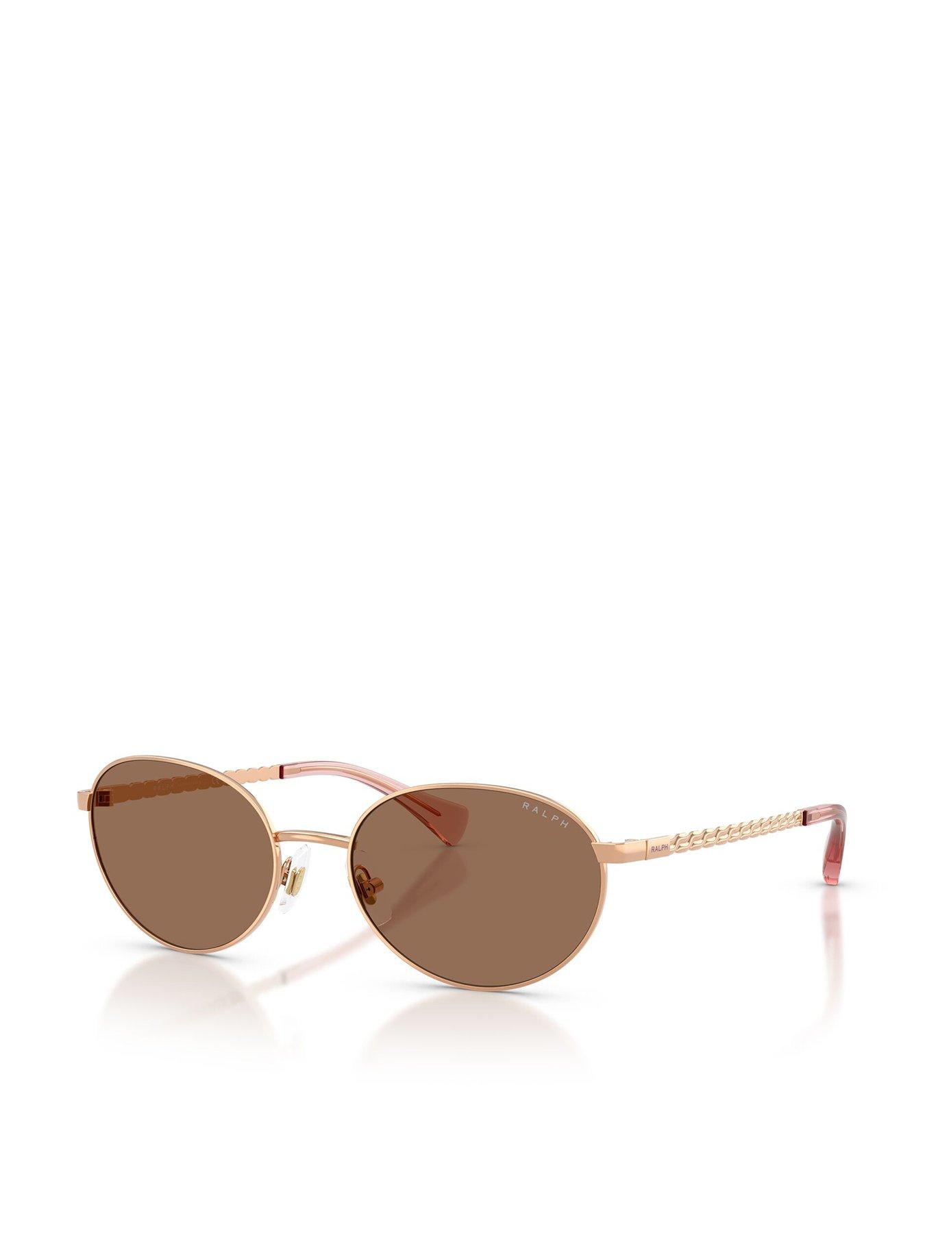 Image 1 of 5 of Ralph Oval Sunglasses With Rose Gold Frame