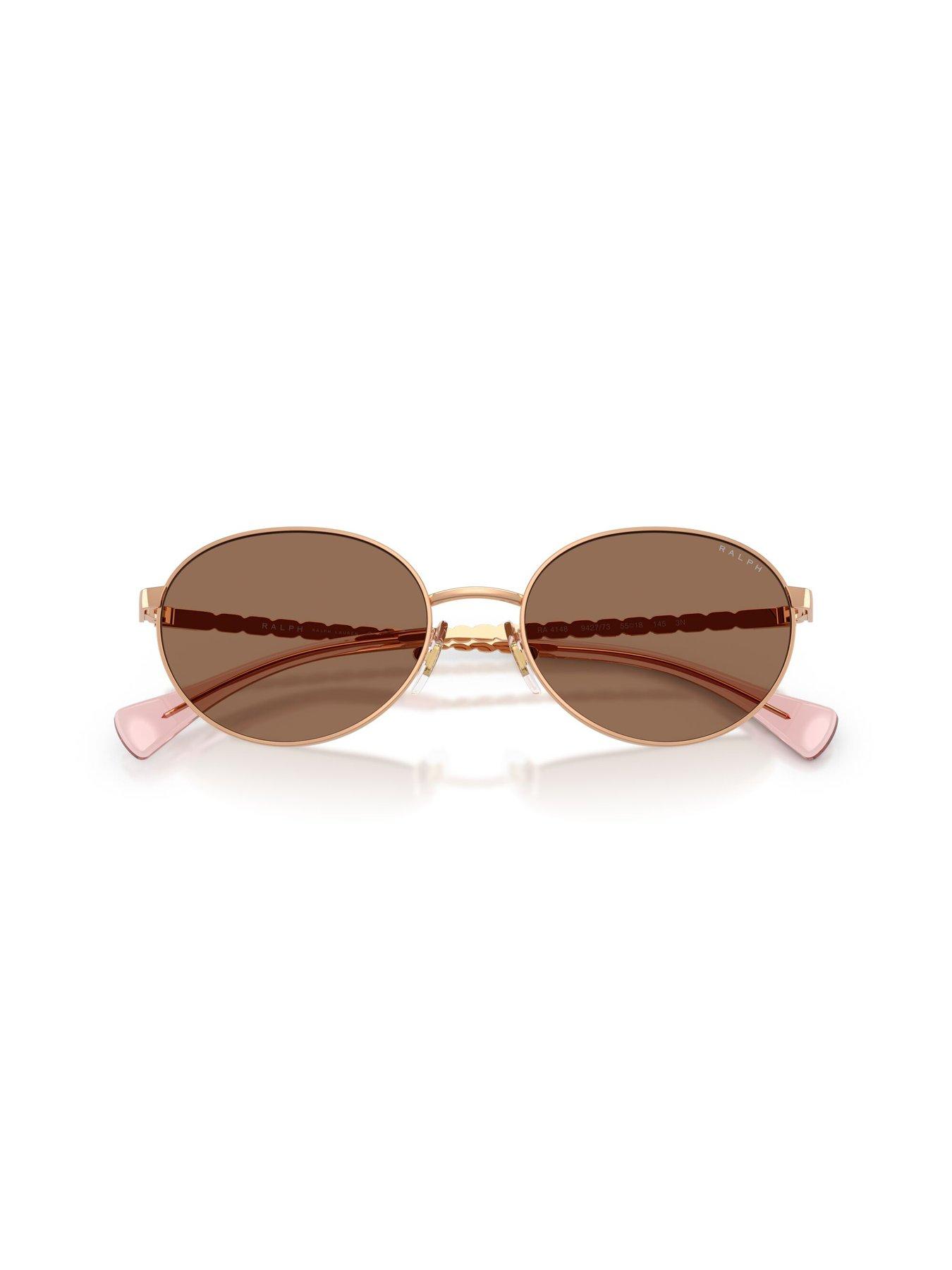 Image 5 of 5 of Ralph Oval Sunglasses With Rose Gold Frame