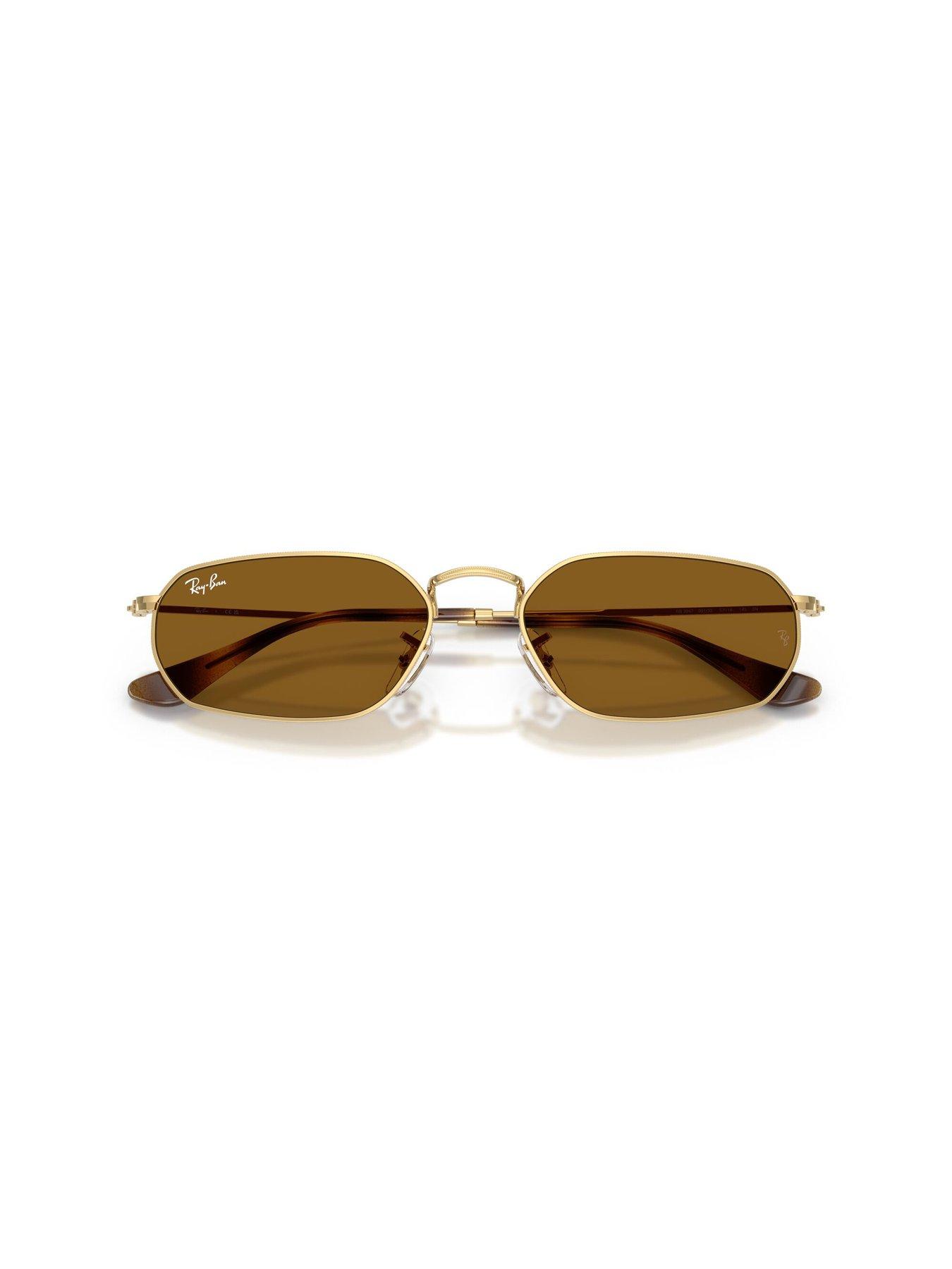  image of ray-ban-0rb3947-irregular-sunglasses-gold