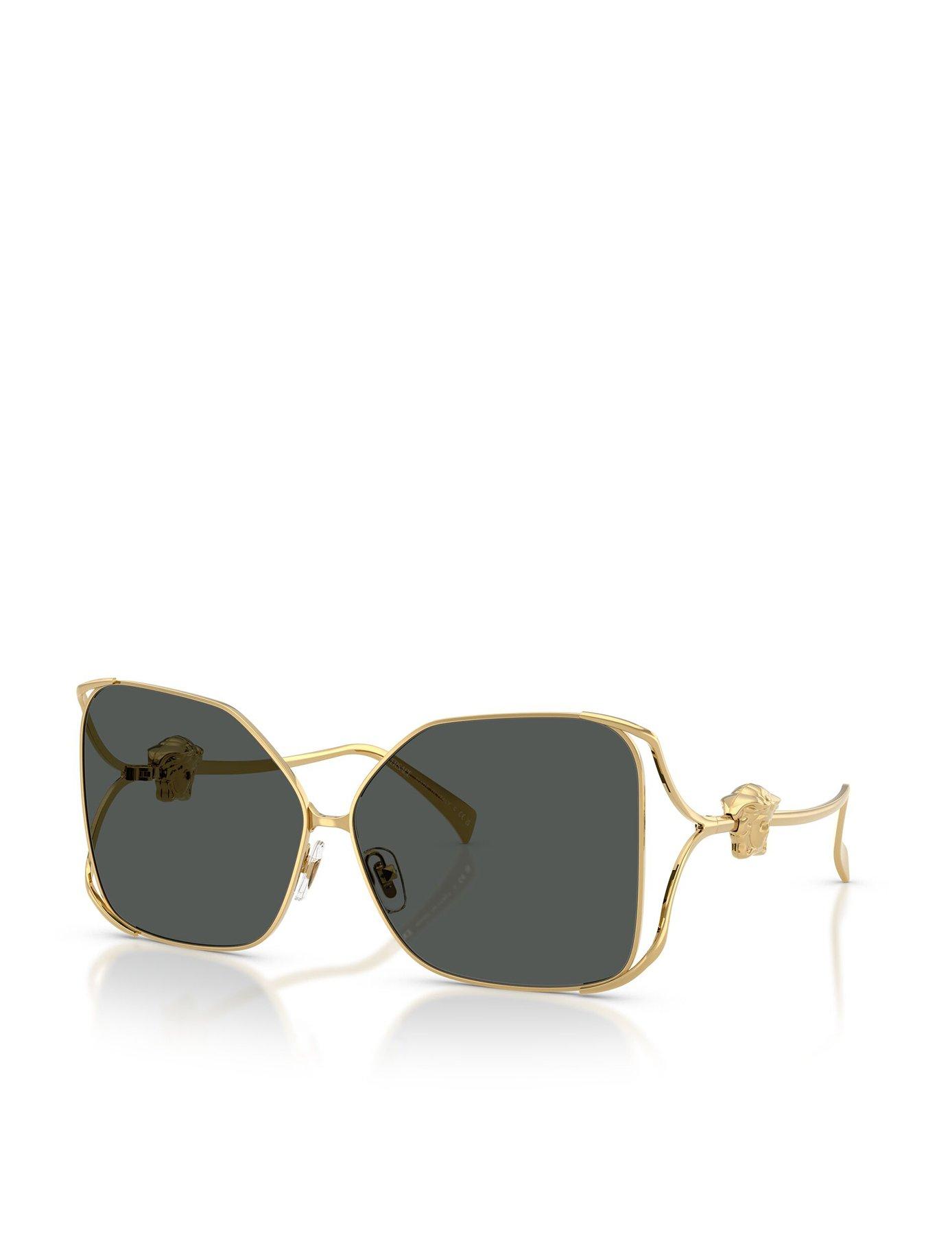  image of versace-square-sunglasses-gold