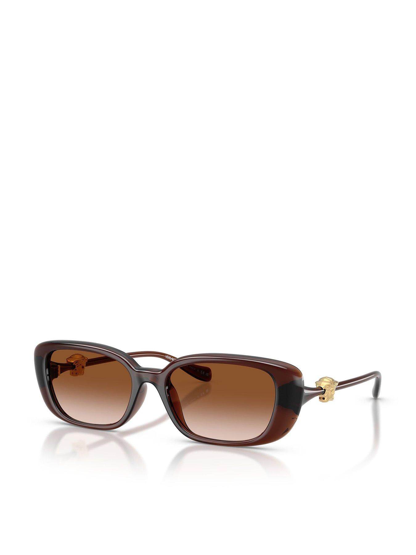  image of versace-pillow-rectangular-sunglasses--brown