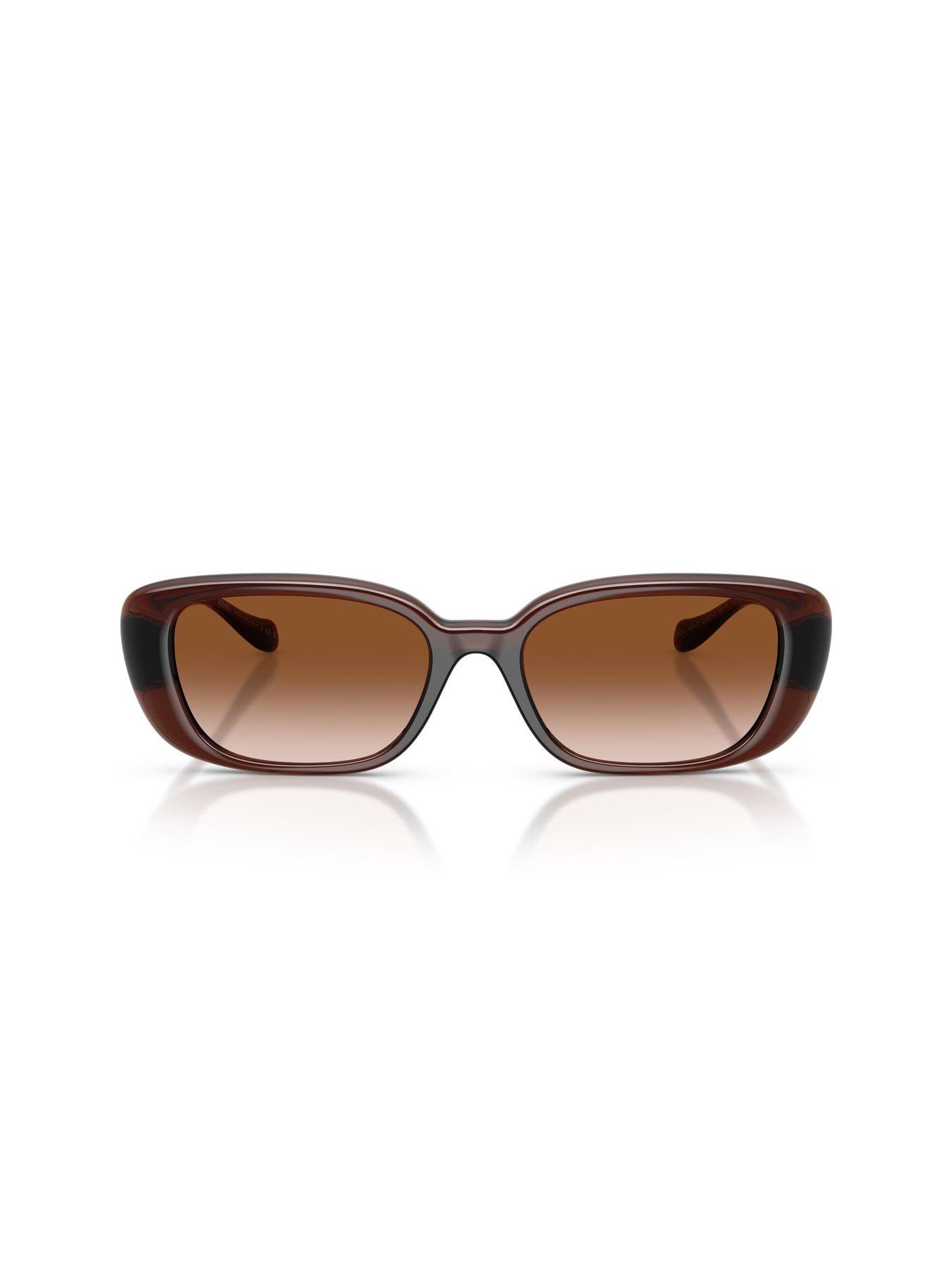  image of versace-pillow-rectangular-sunglasses--brown