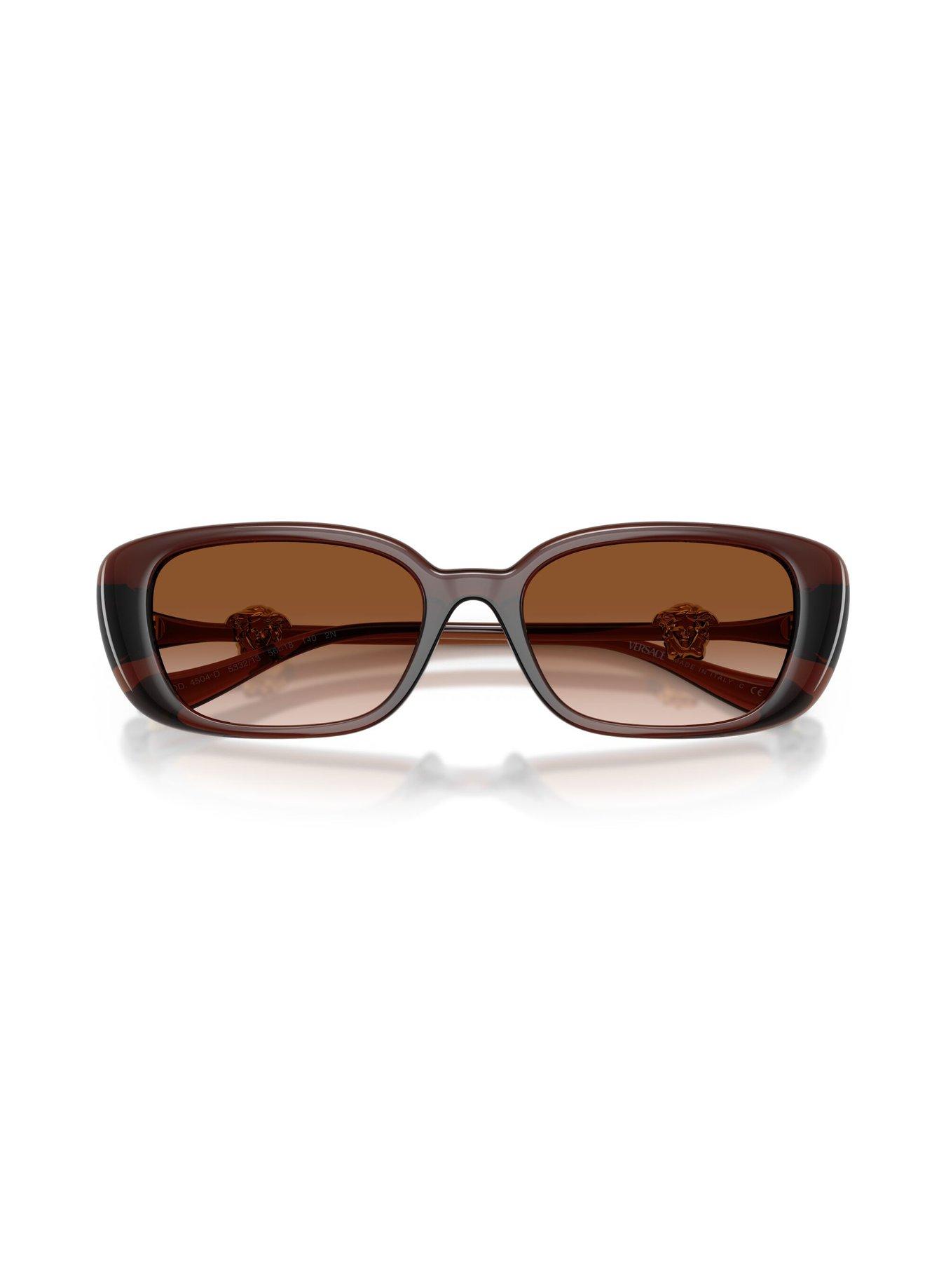  image of versace-pillow-rectangular-sunglasses--brown