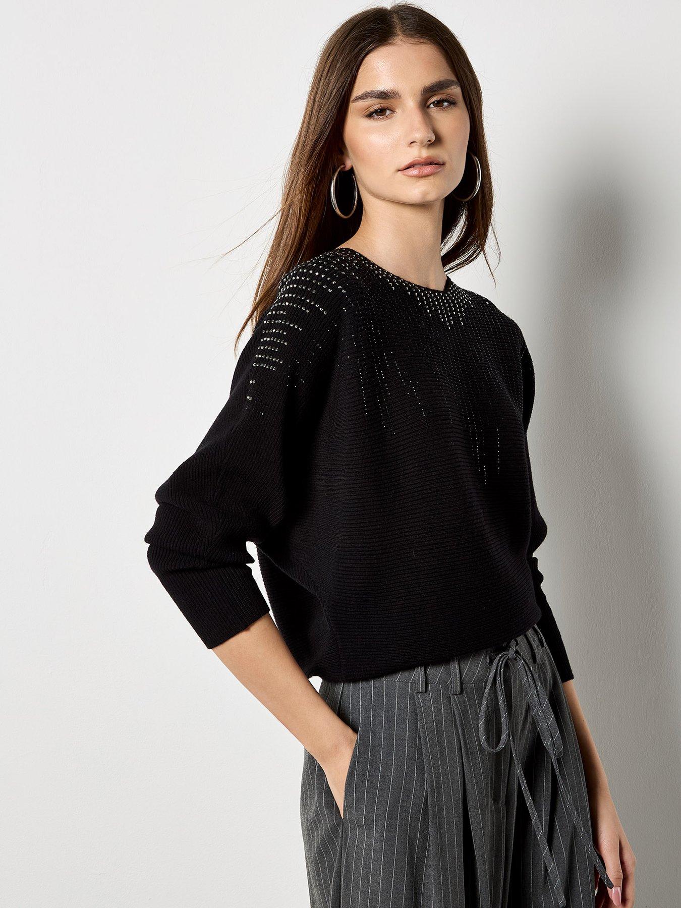 Apricot Two Tone Gradating Sparkle Batwing Jumper