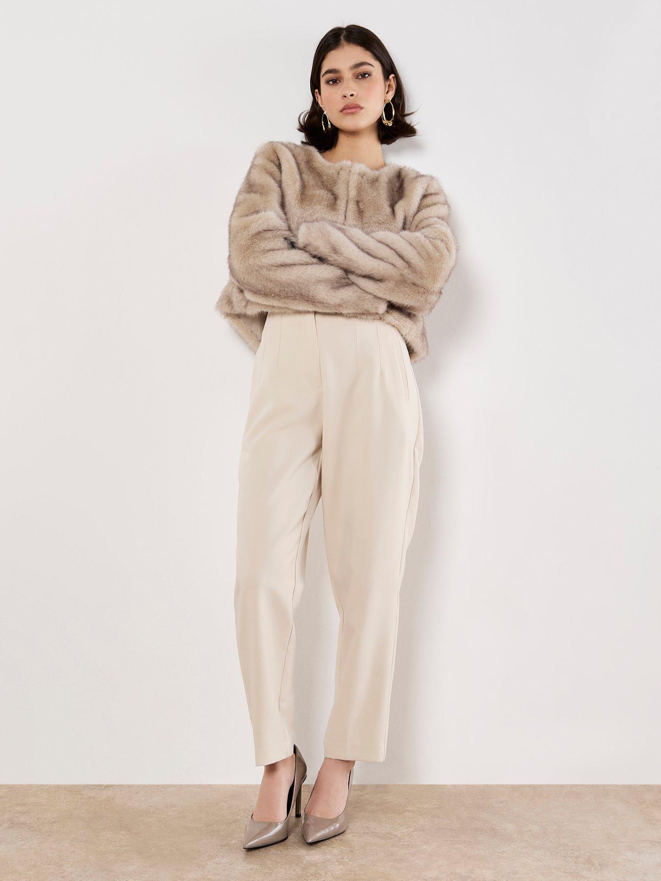  image of apricot-luxe-fur-short-cropped-jacket