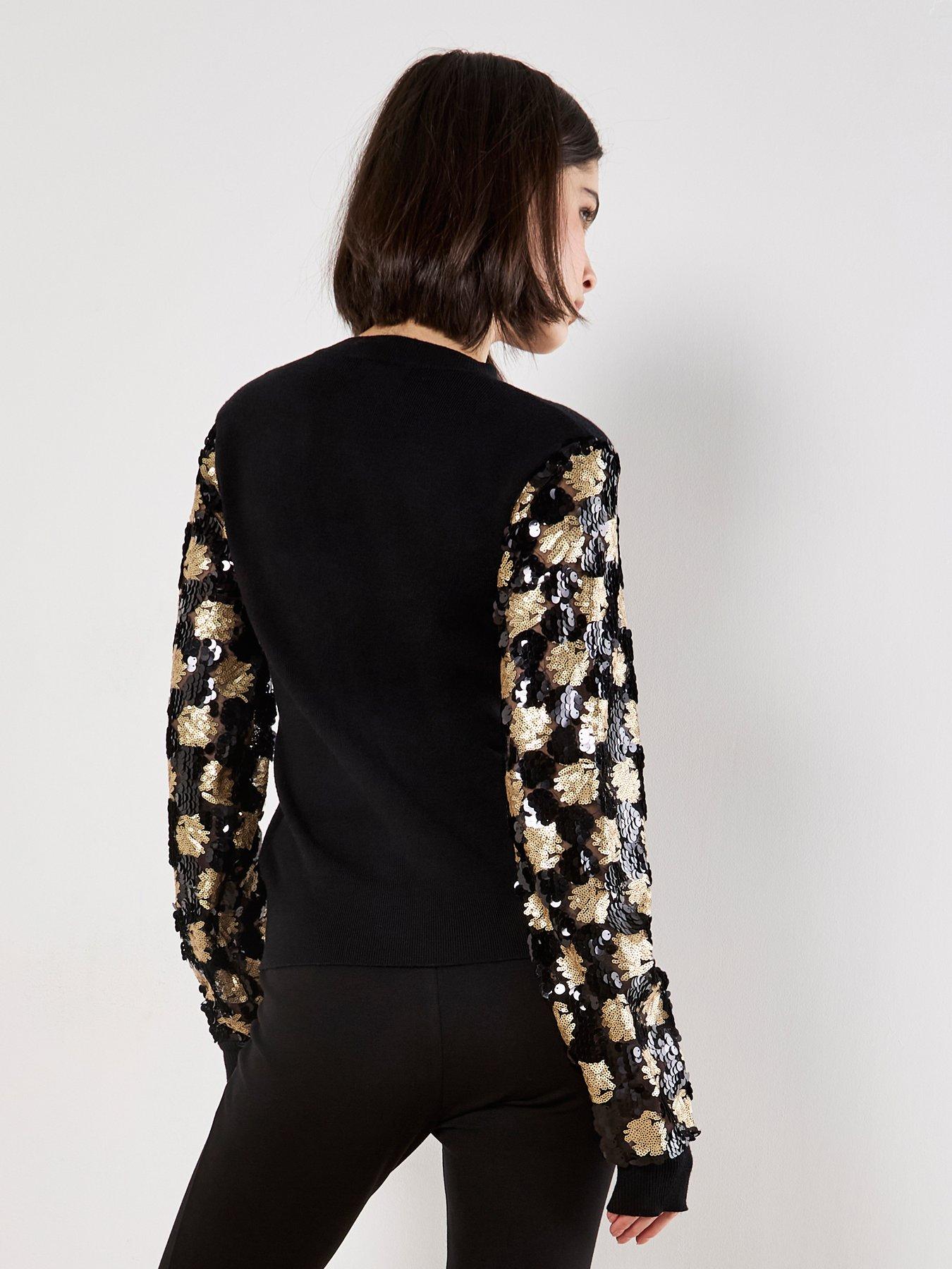 Image 2 of 4 of Apricot Ornate Sequin Arm Jumper