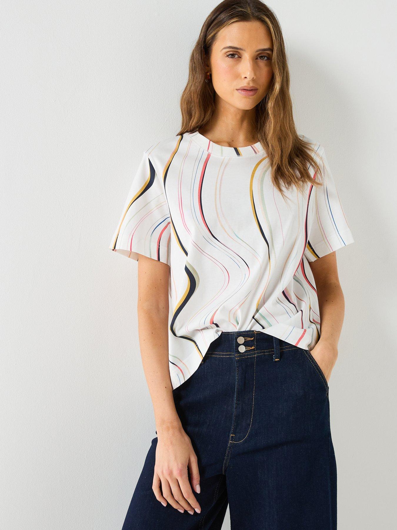 PS PAUL SMITH Womens Swirl T-Shirt - White