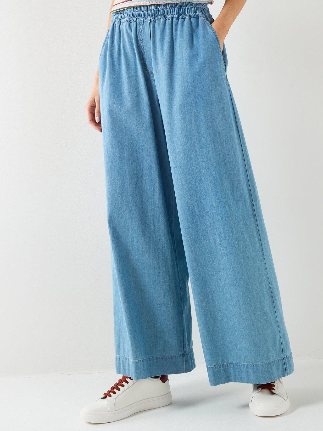 PS PAUL SMITH Womens Wide Leg Trousers - Blue