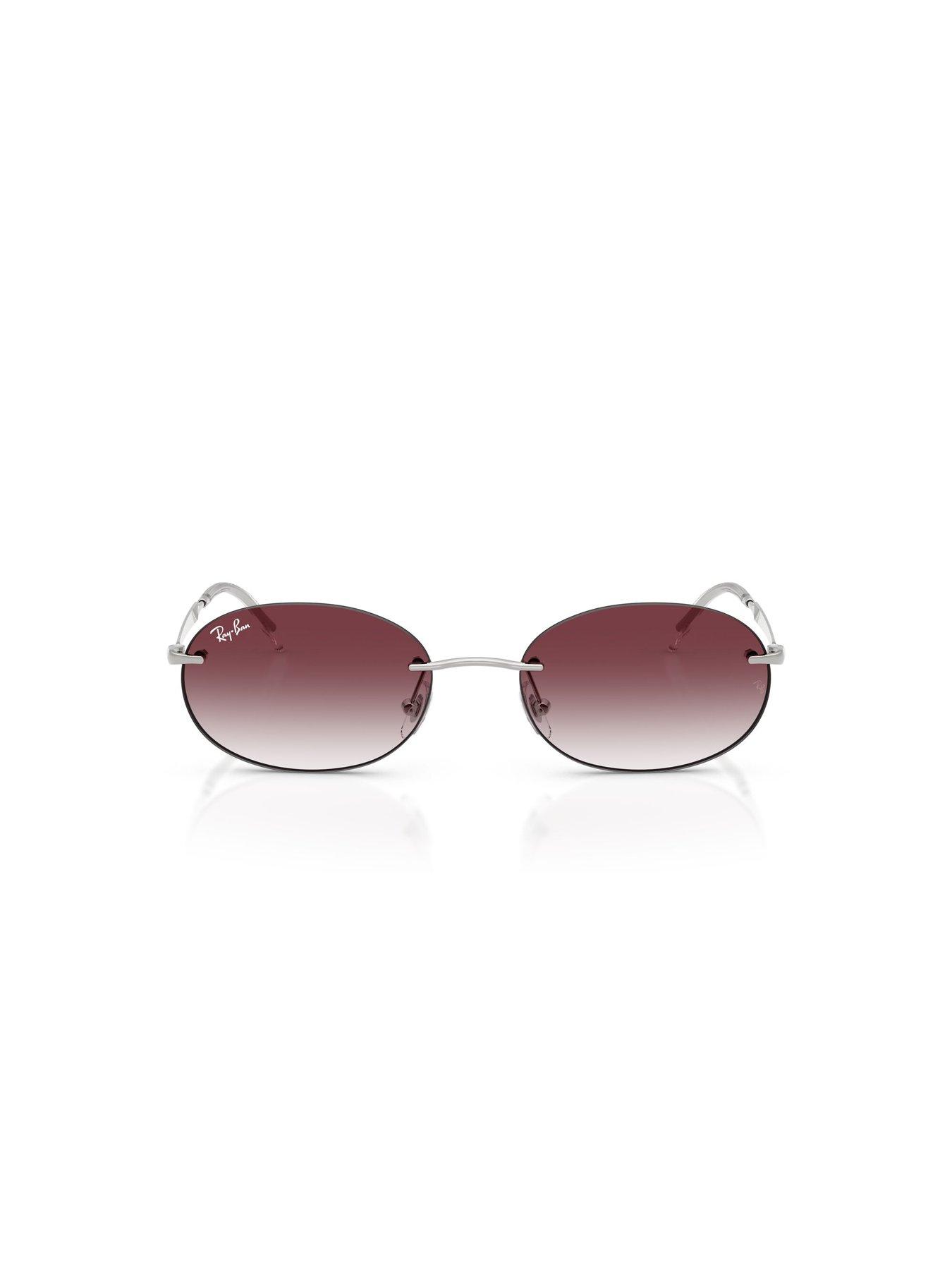 Image 3 of 5 of Ray-Ban Oval Sunglasses- Silver Metal Frame With Gradient Tint Lens
