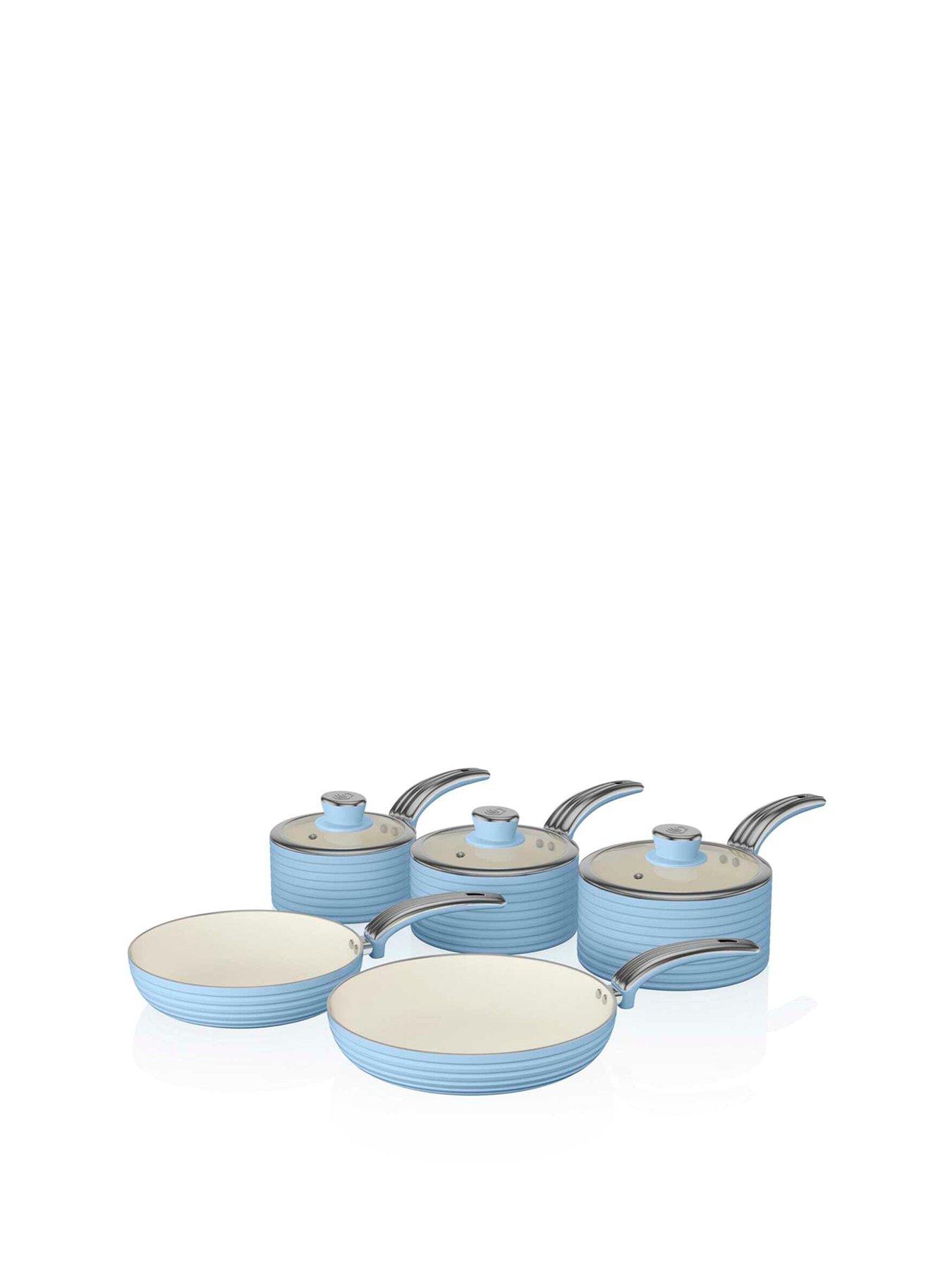 Image 2 of 6 of Swan Retro 5 Piece Pan Set Blue