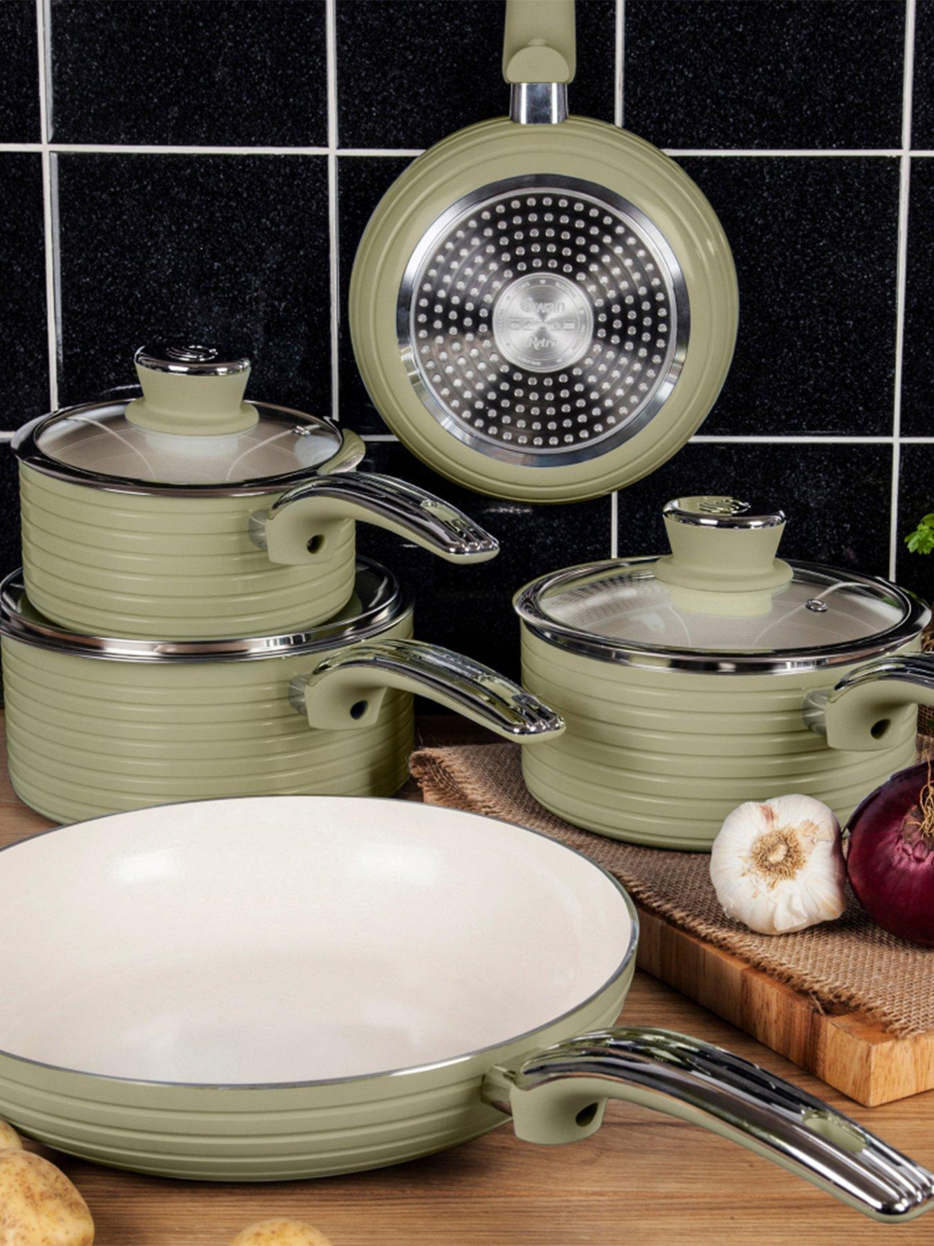  image of swan-retro-5-piece-pan-set-grey