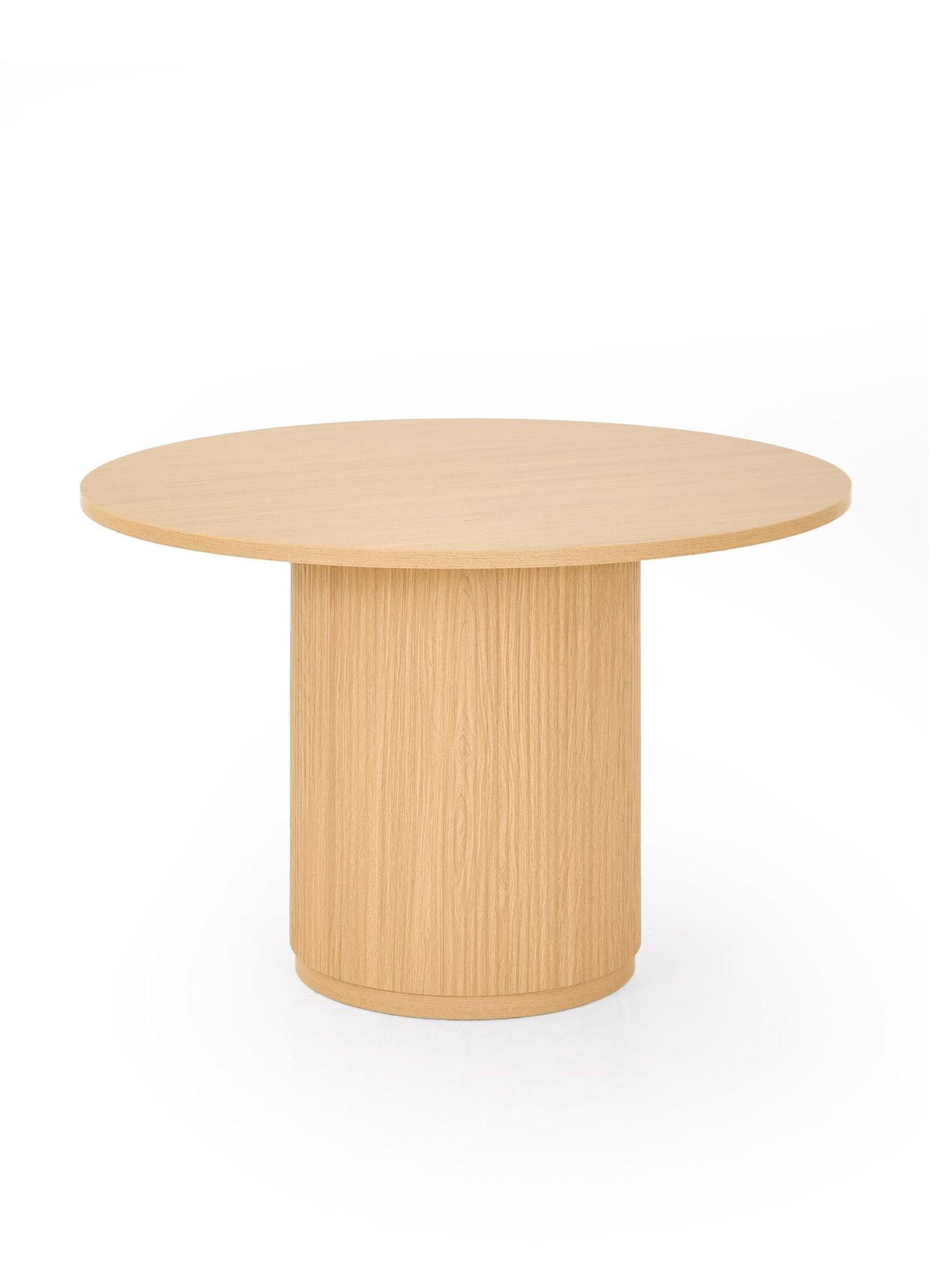 Image 4 of 7 of The Very Collection Carina Oak 120cm Round Dining Table &amp; 4 Nell Navy Chairs - FSC&reg; Certified