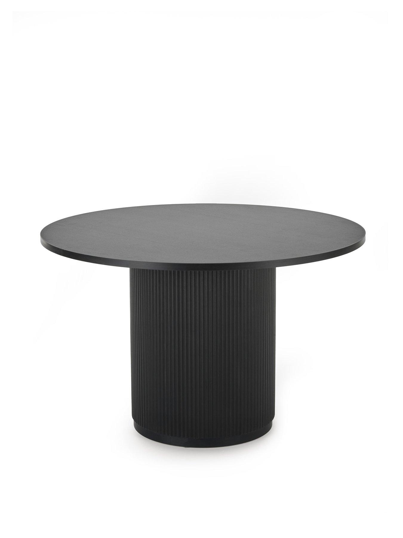 Image 3 of 7 of The Very Collection Carina Black 120cm Round Dining Table &amp; 4 Willow Standard Chairs - FSC&reg; Certified