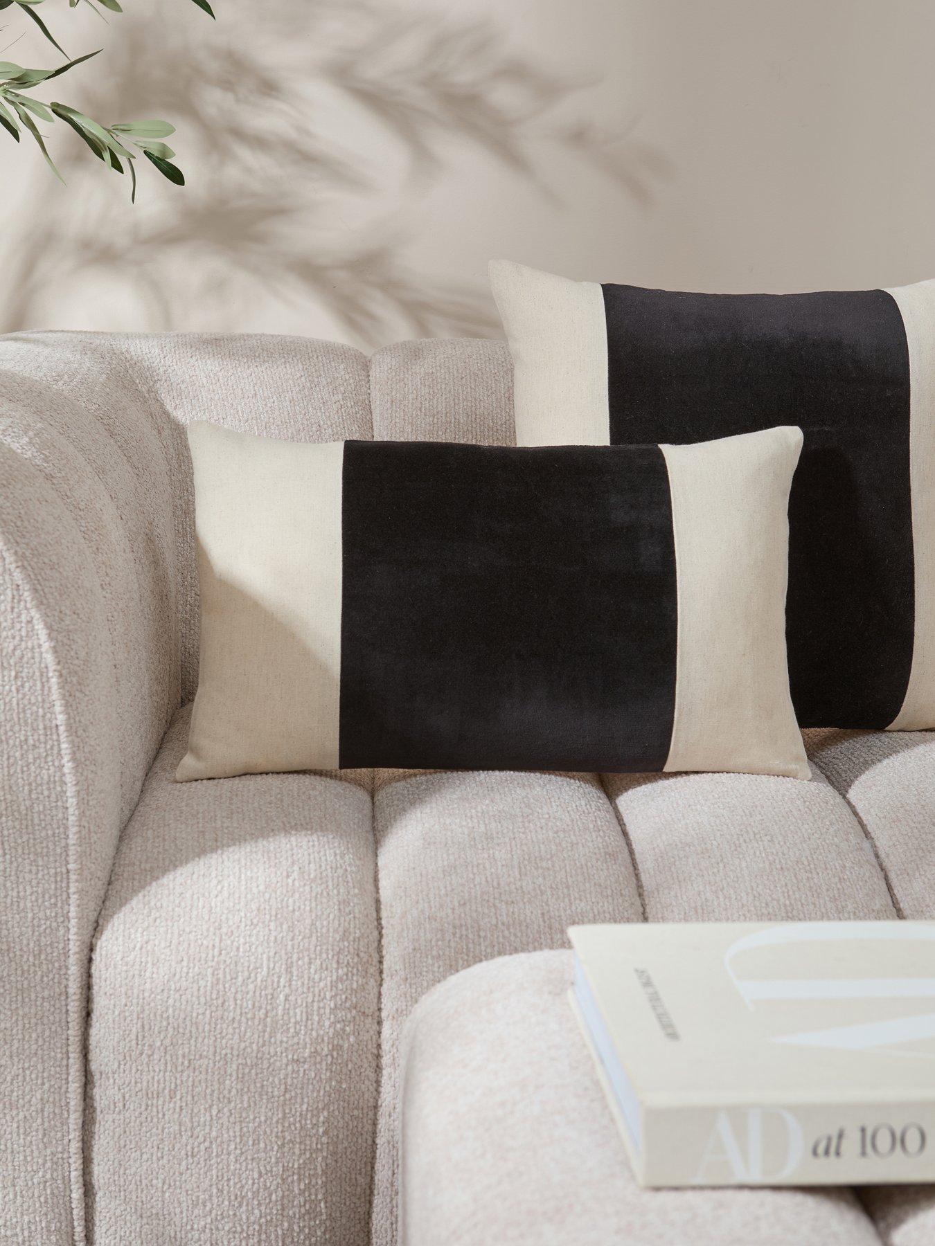 Image 1 of 5 of Michelle Keegan Home Velvet Panel Bolster Cushion Cover