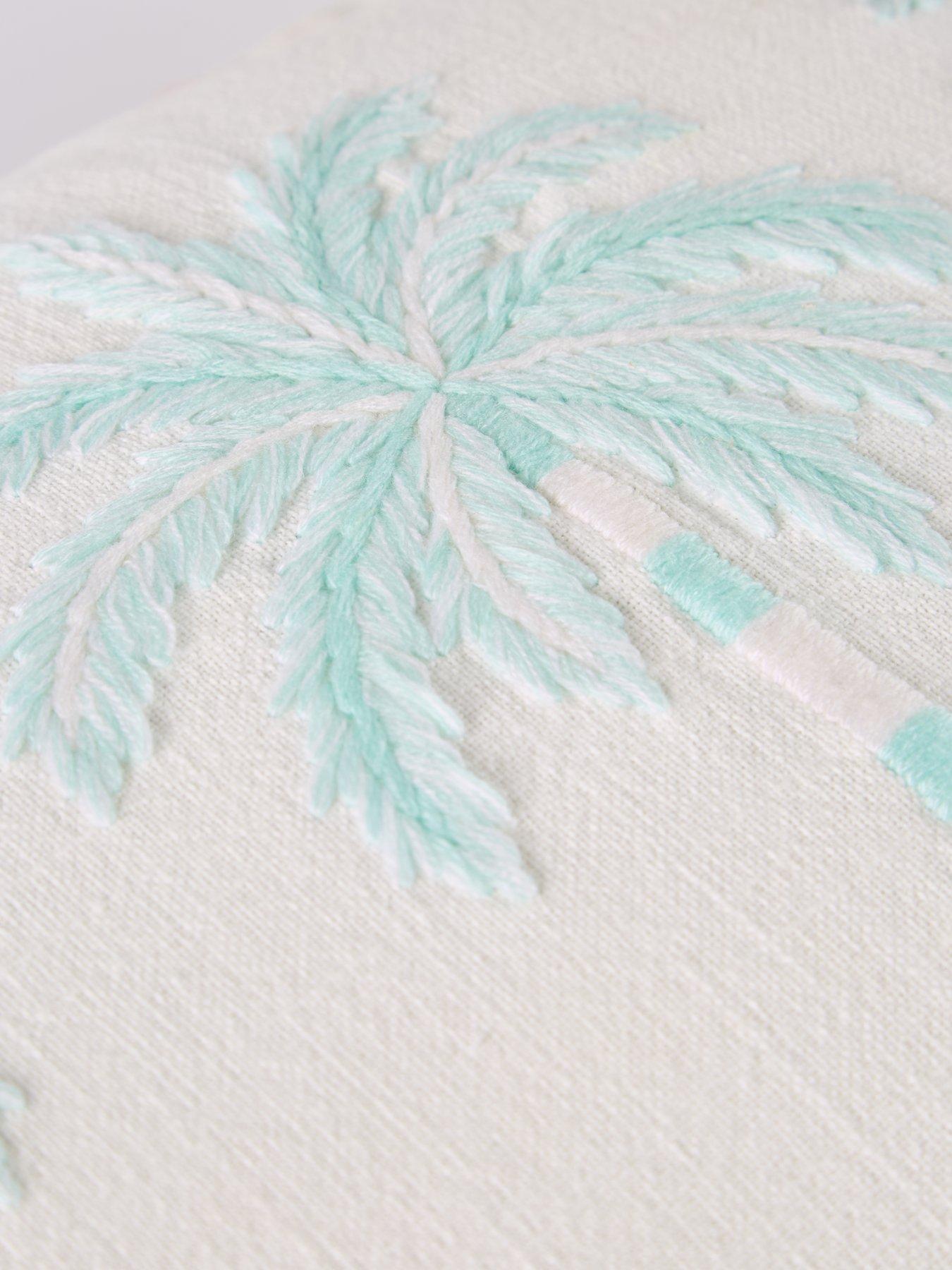 Image 4 of 6 of The Very Collection Embroidered Palms Cushion Cover