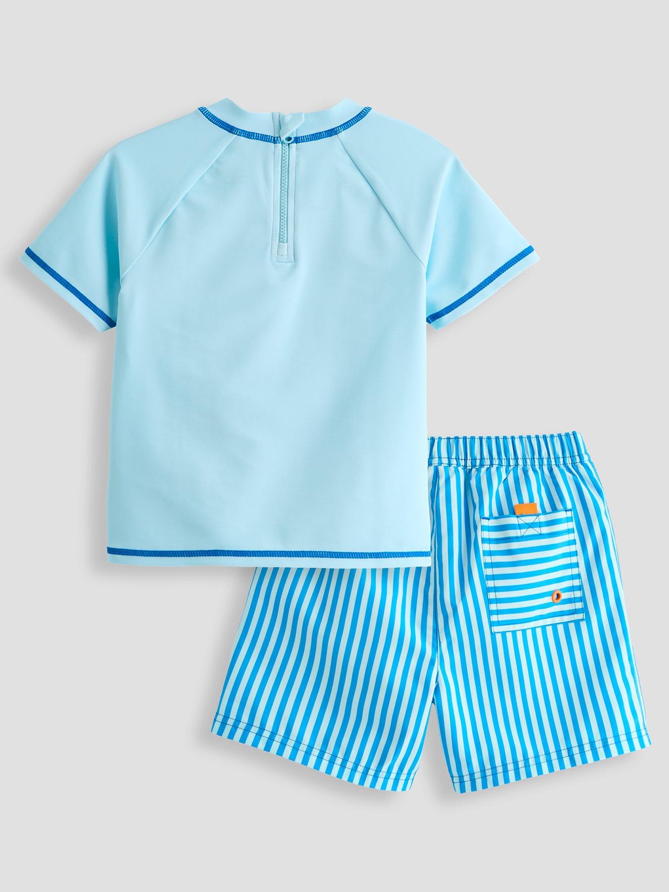 Image 2 of 5 of The Very Collection Kids Palm Tree T-Shirt and Striped Sorts Bright Sunsafe Set - Multi
