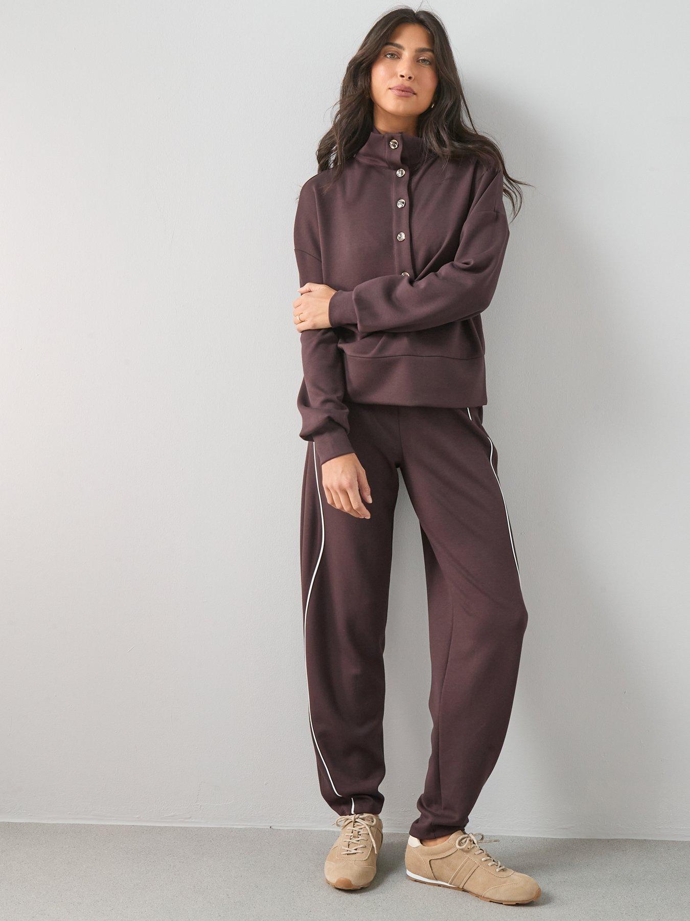 Image 5 of 7 of The Very Collection Funnel Neck Soft Touch Modal Top - Brown