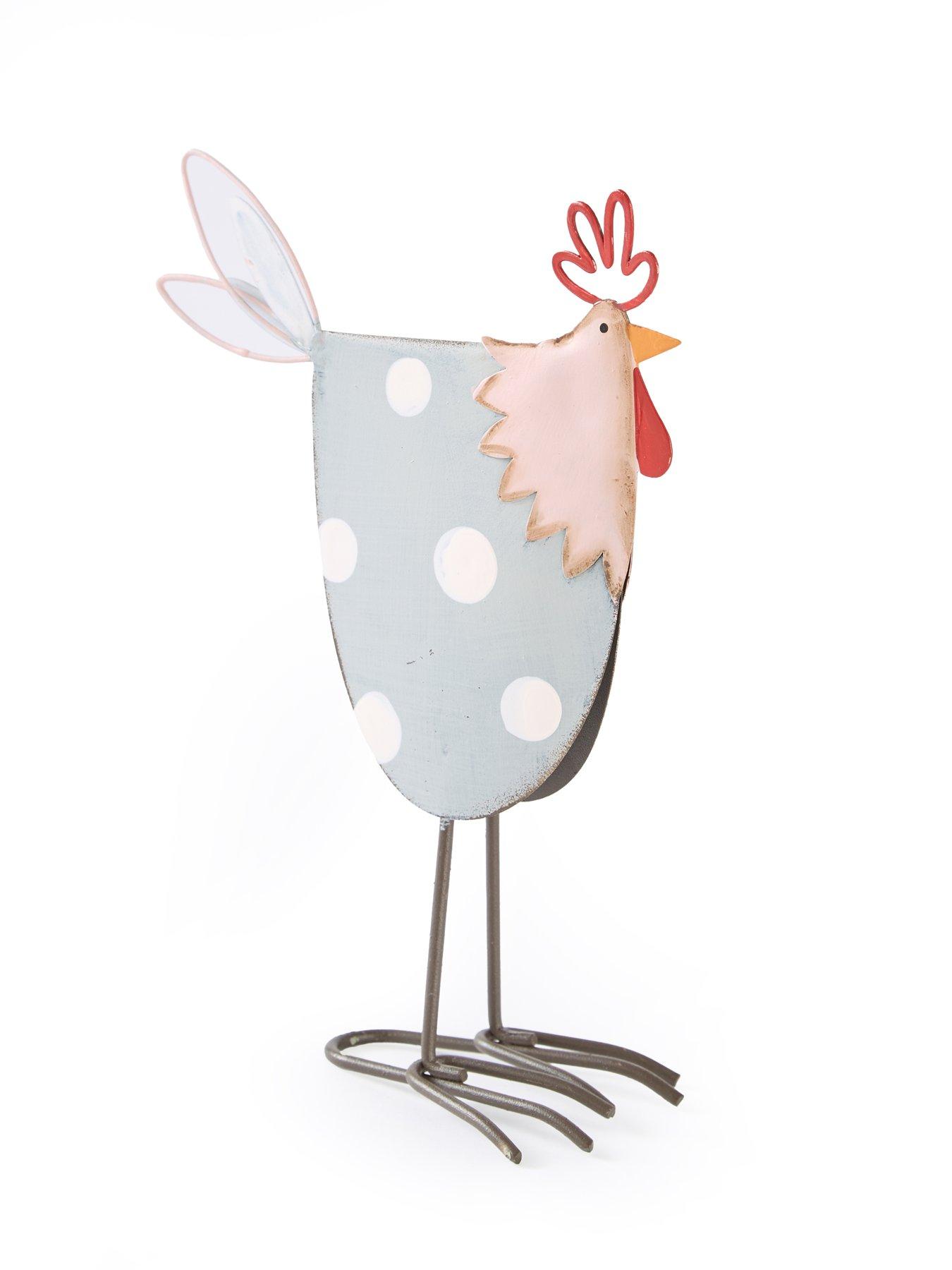 Image 3 of 7 of Heaven Sends Pink And Grey Metal Chicken Set of&nbsp;2