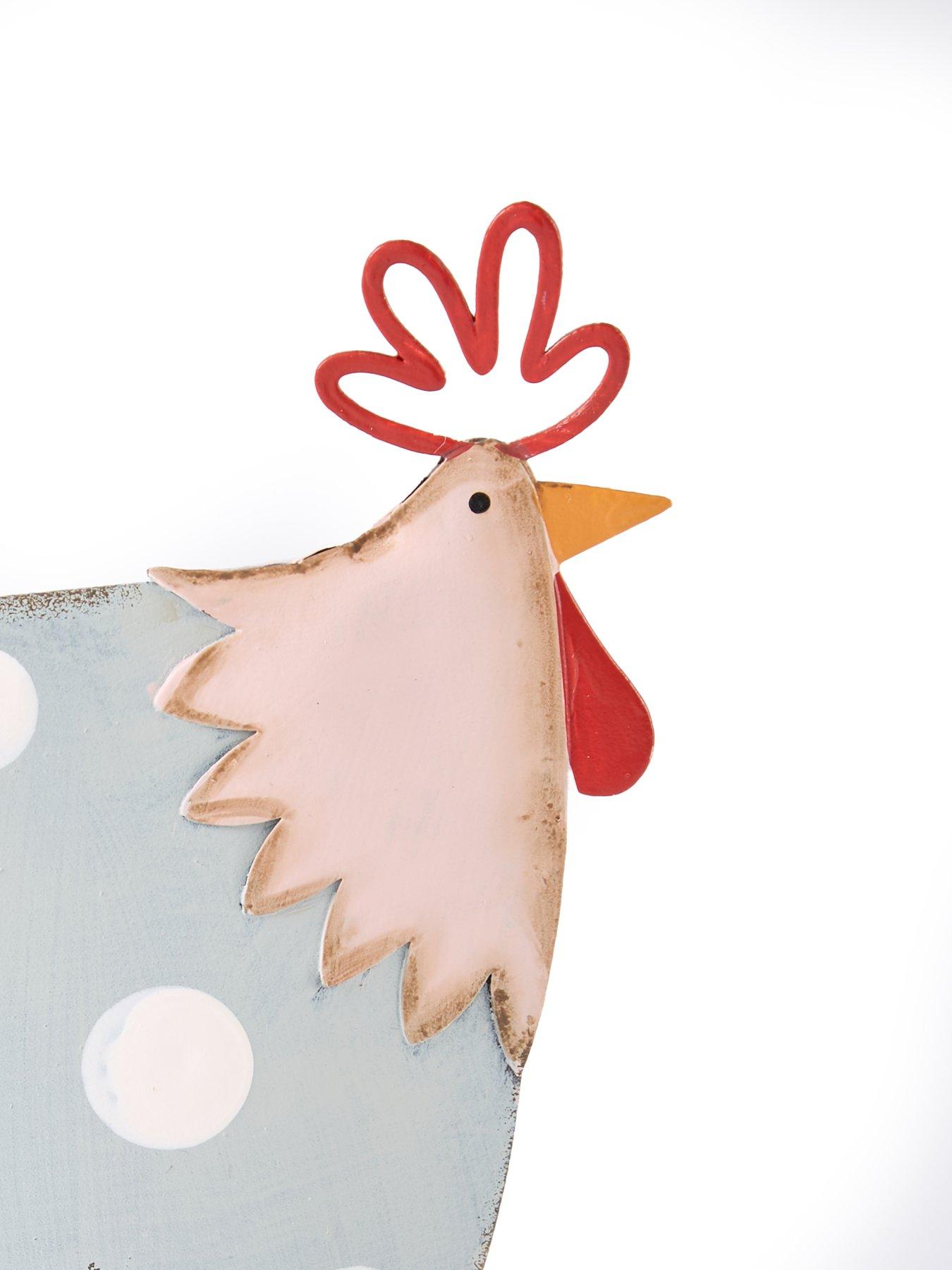 Image 6 of 7 of Heaven Sends Pink And Grey Metal Chicken Set of&nbsp;2